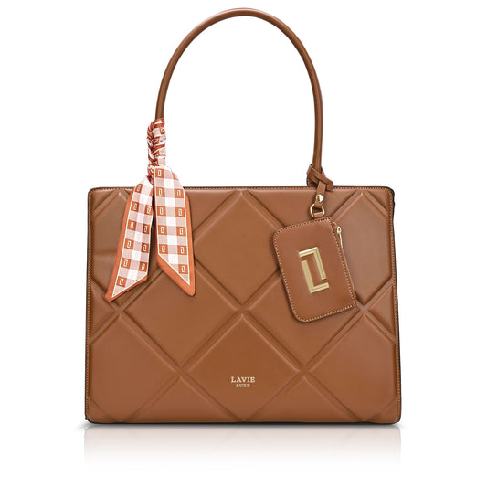 Lavie Luxe Women's Quare26 Extra Large Laptop Satchel Bag | Upto 14 Inch | Satchel Handbag for Work | Ladies Purse | Stylish Shoulder Bag | Gift for Women