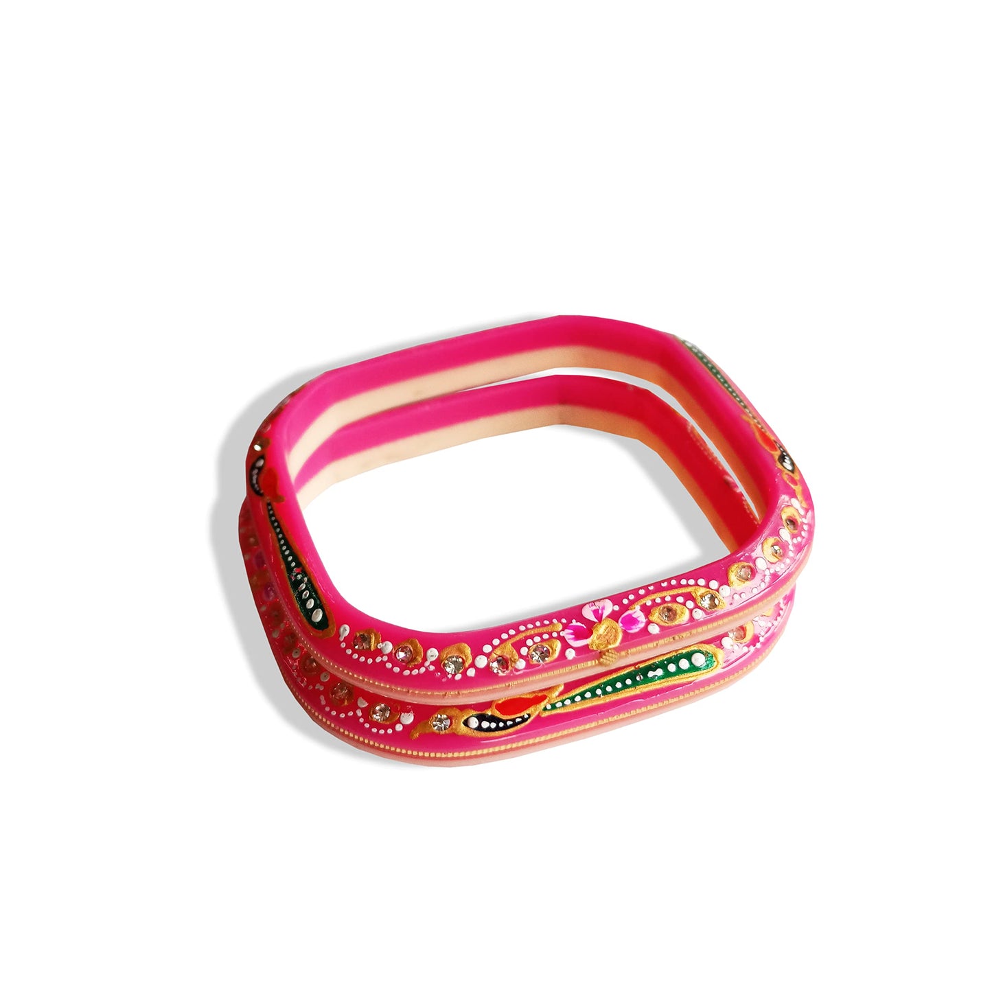 Sahajanand Ornaments Ltd Sahajanand Ornaments Chudi | Bangles | Thanksgiving | Gift for Loved-one | Set of 2 | All Occasions | Dailywear Shining Warrantee (20 K Gold with Certificate (Red, 2.6)