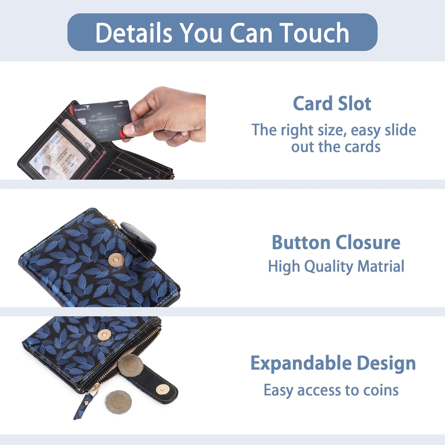 TnW Small Women's Wallet -PU Leather Multi Wallets | Credit Card Holder | Coin Purse Zipper -Small Secure Card Case/Gift Wallet for Women (SC-2024-12)