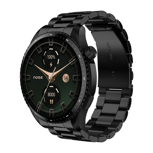 Noise Newly Launched Halo 3 Smart Watch with 1.43” AMOLED Display, 1000 NITS Brightness, Premium Metal Design, Powered by AI Pro, AI Transcription, Morning Briefs, 7-Day Battery (Elite Black)