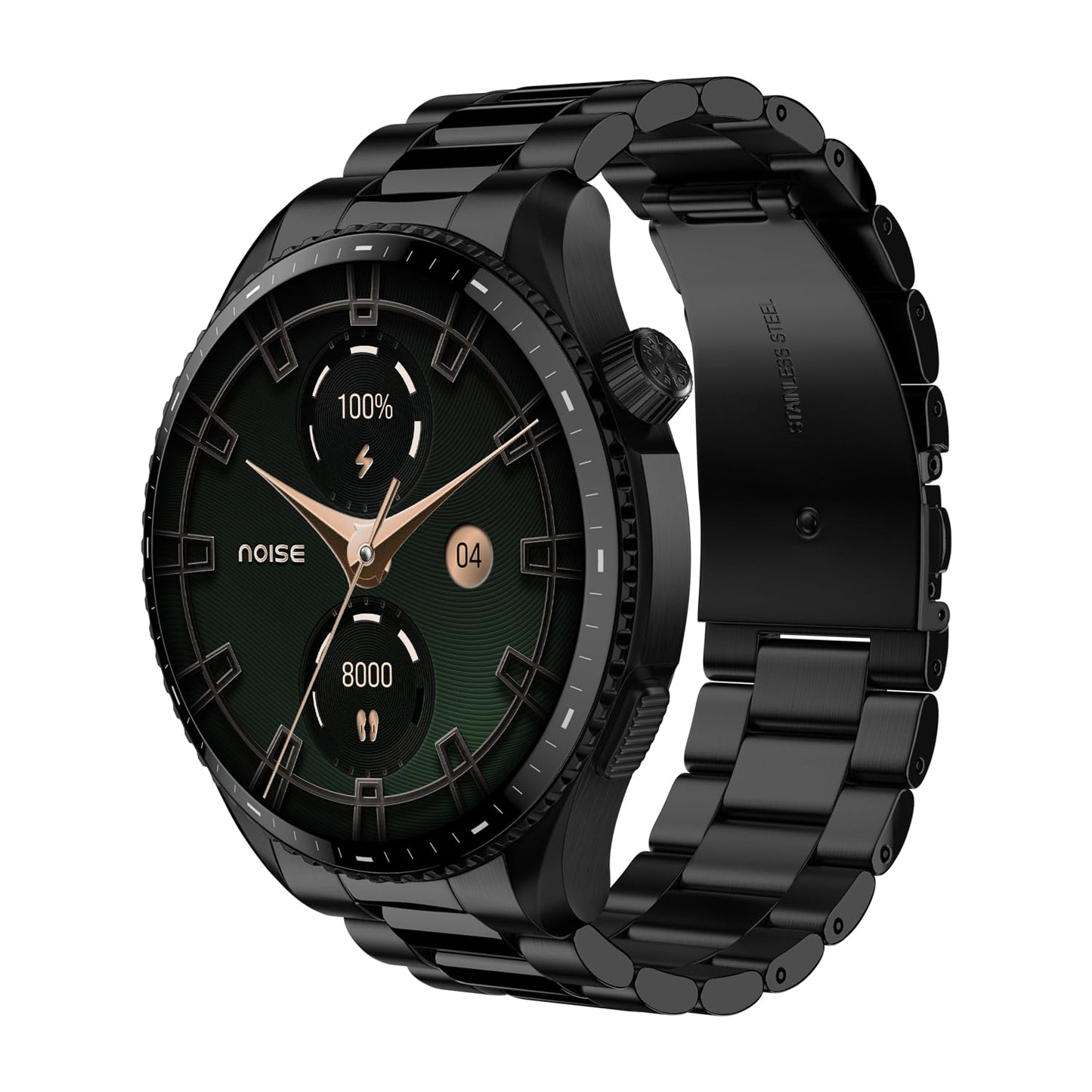 Noise Newly Launched Halo 3 Smart Watch with 1.43” AMOLED Display, 1000 NITS Brightness, Premium Metal Design, Powered by AI Pro, AI Transcription, Morning Briefs, 7-Day Battery (Elite Black)