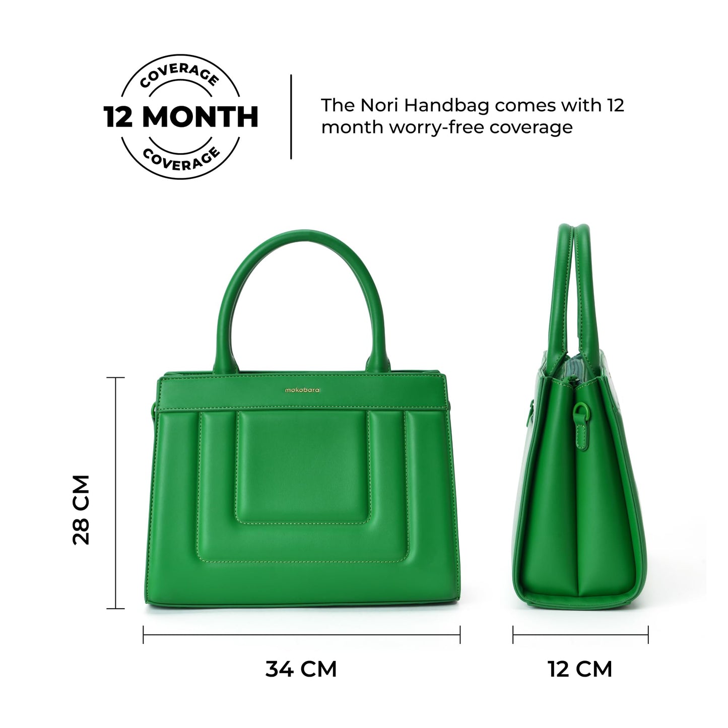 MOKOBARA The Noir Handbag Vegan Leather Top Handle Stylish Women Shoulder Bag Top Handle Purse (Holidate), Green