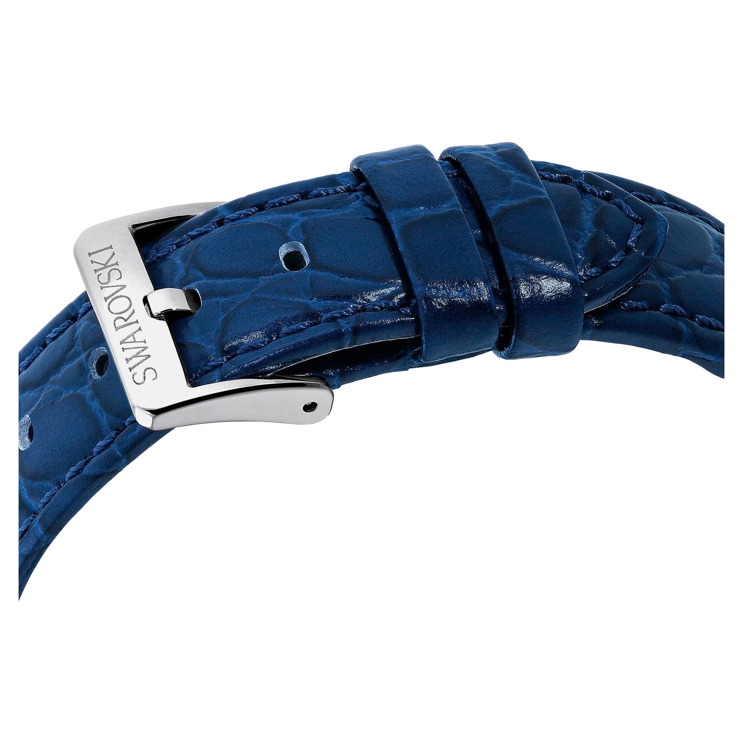 Swarovski Women's Octea Moon Analog Watch - Swiss Made, Blue Leather Strap, Blue Dial and Finish, One Size