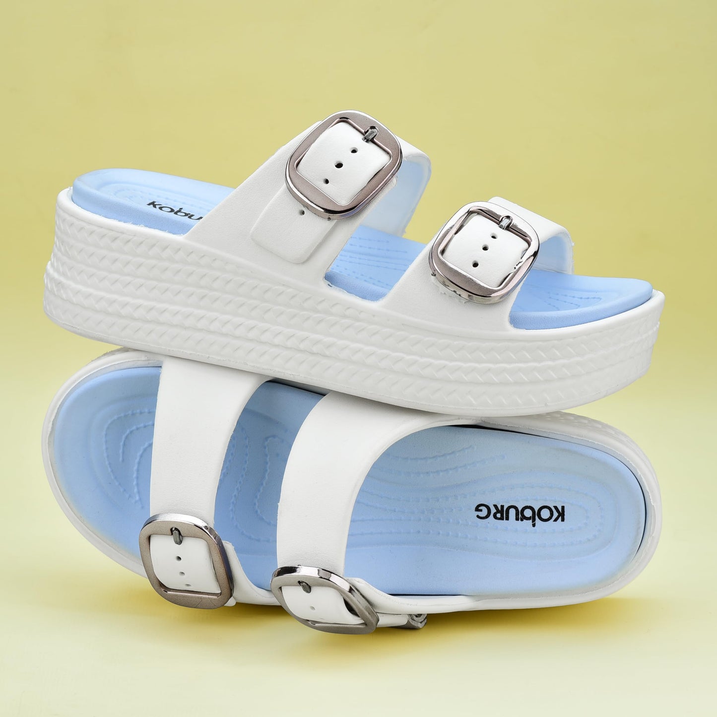 KOBURG Diva Sandals for Women | Durable | Lightweight | Daily | Stylish | Comfortable | Antiskid | Heels | Easy to Clean Sandals | Extra Soft Slide | EVA Sole KS-444