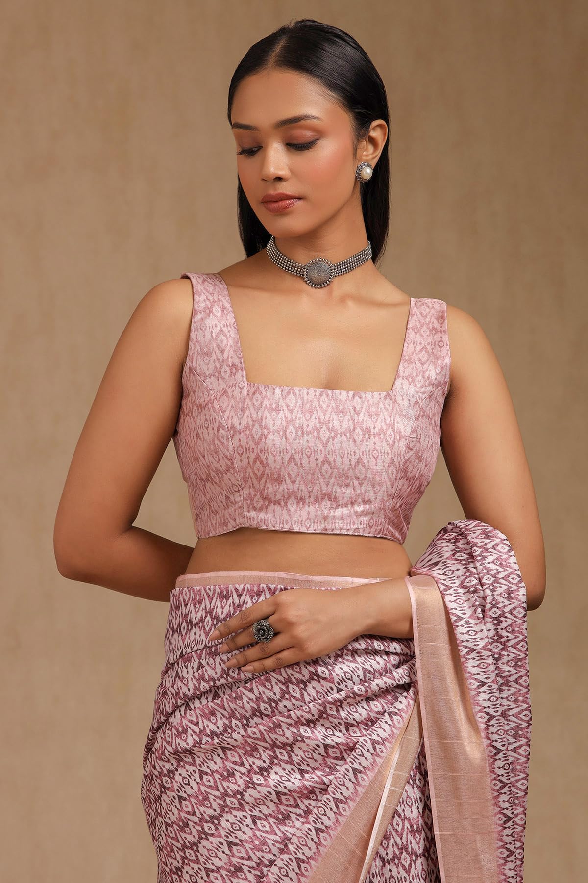 Soch Womens Purple Art Silk Ethnic Motif Saree