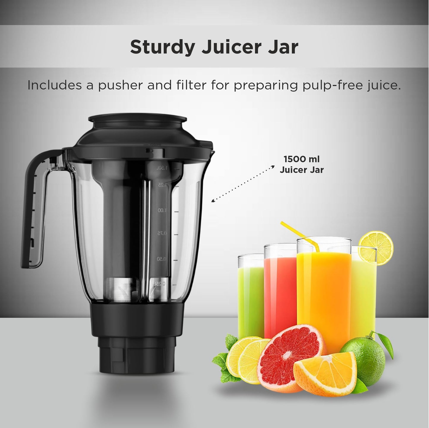 Butterfly Jet Elite Mixer Grinder, 750W, 4 Jars (Grey)