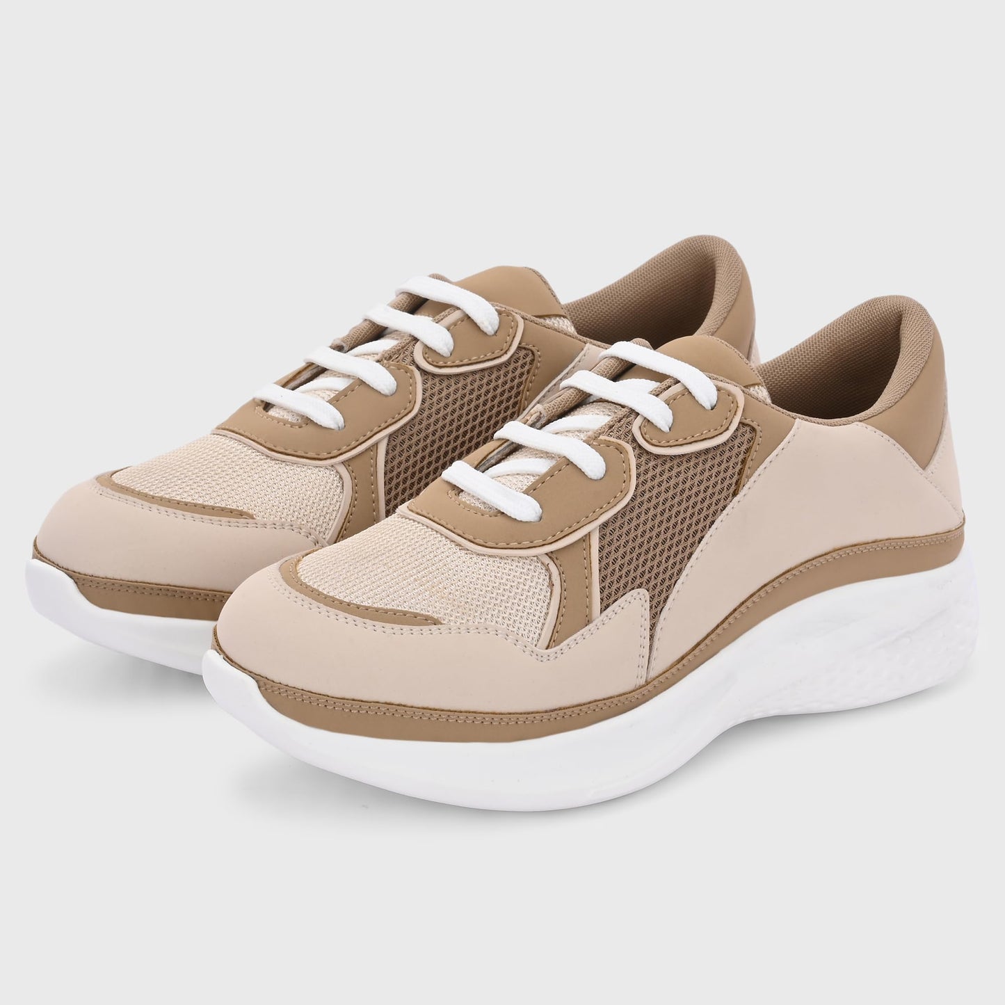 Centrino Women Casual Sneaker | Ultra Soft Cushion | Trendy & Lightweight Design | Low Top Flat Sole | Colorblock Sneakers | White Sneakers Girl Shoes 7622-4