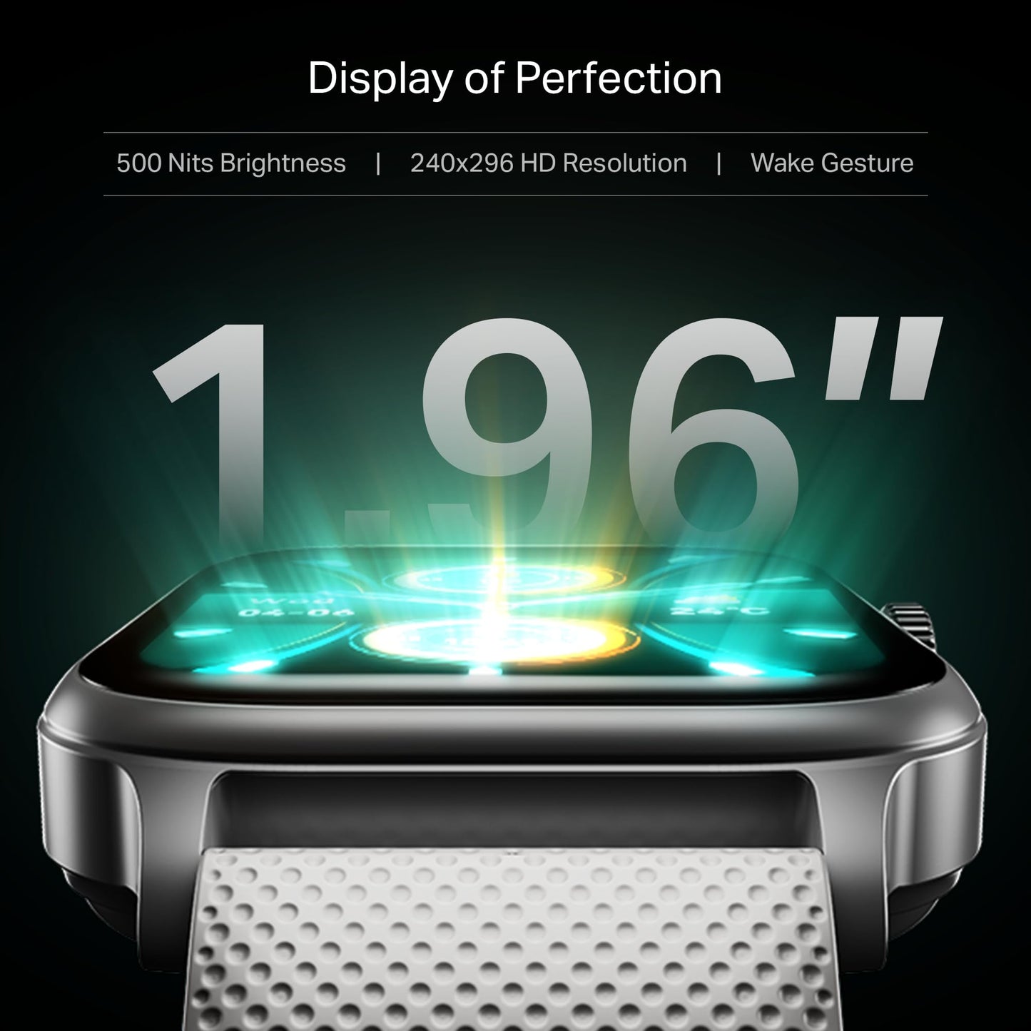 Boat Storm Infinity Plus Smartwatch with 20 Days Battery, ASAP™ Charge, 4.97 cm HD Display, Functional Crown, Multiple Sports Modes, BT Calling, SOS, IP68, Heart Rate & SpO2 Monitor (Cool Grey)