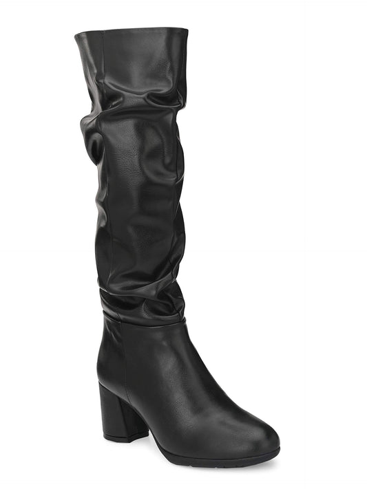 Delize Women's Black Knee Boots (Black, Numeric_4)