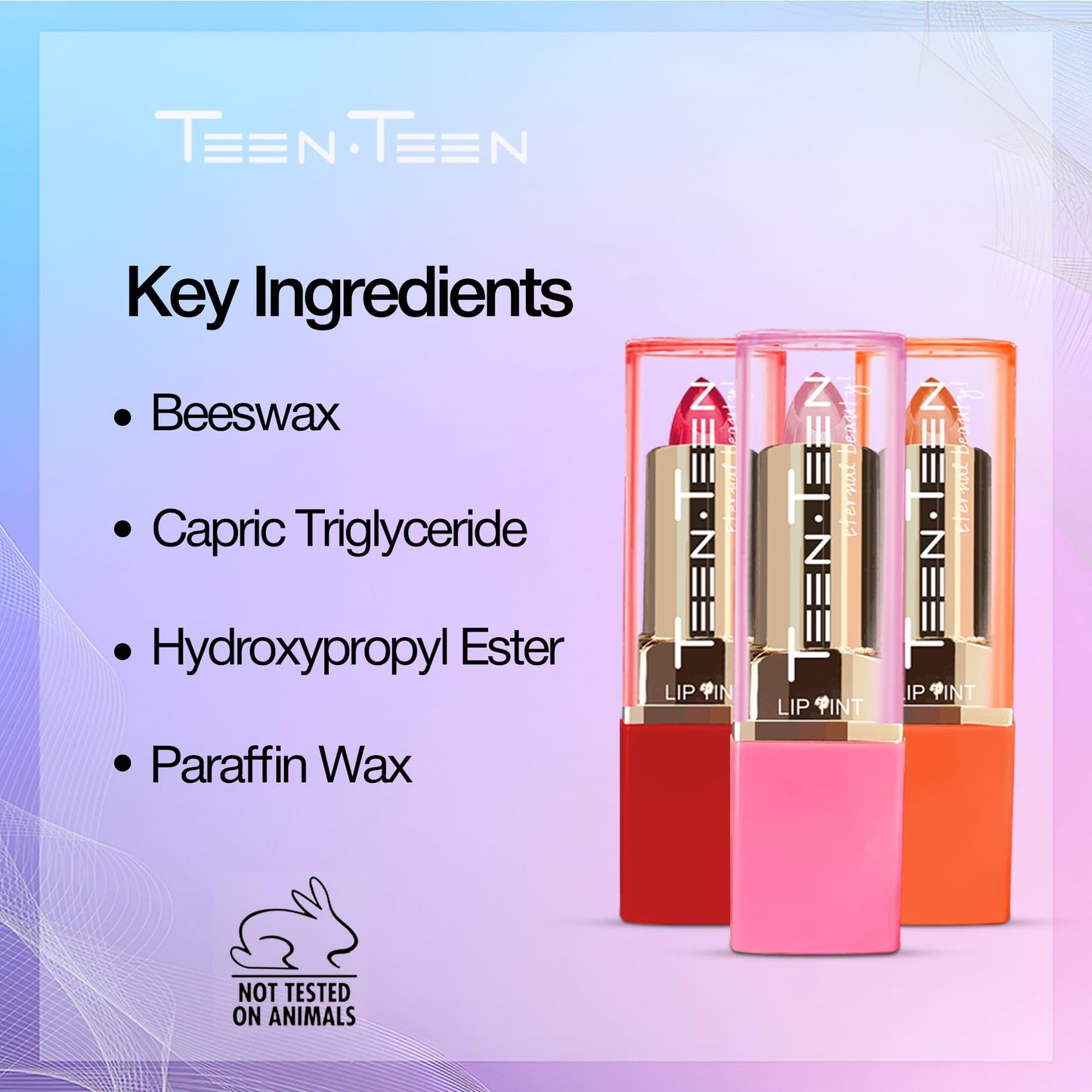 TEEN TEEN Crystal Lipstick Tint Gel & Jelly Formulation | Long-Lasting, Lightweight,Glossy Finish | Hydrating, Tint Blush, Lip Tint | All-Day-Comfort, Orange, 3.5gm