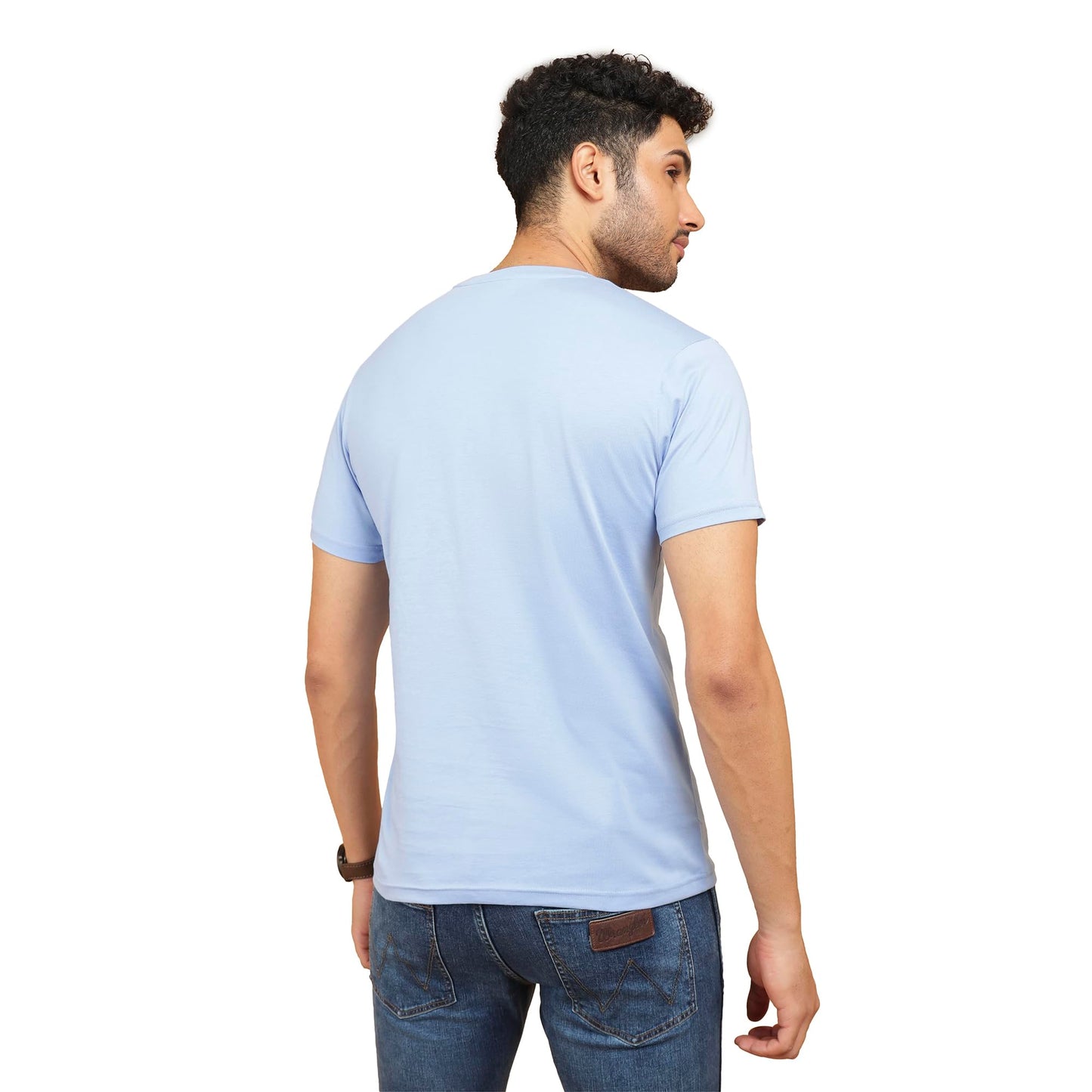 Wrangler Men's Regular Fit T-Shirt (WMTS006353_Blue