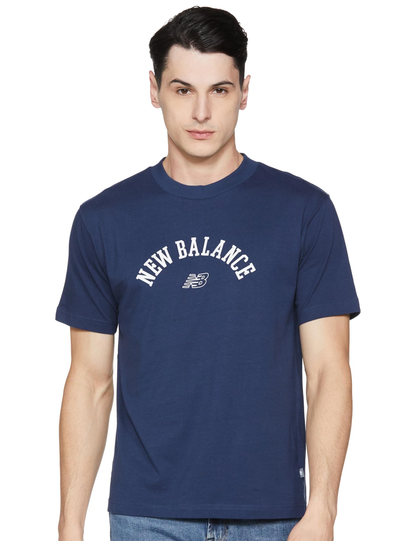 New Balance Men's Relaxed Fit T-Shirt (MT41525-NNY_NB Navy