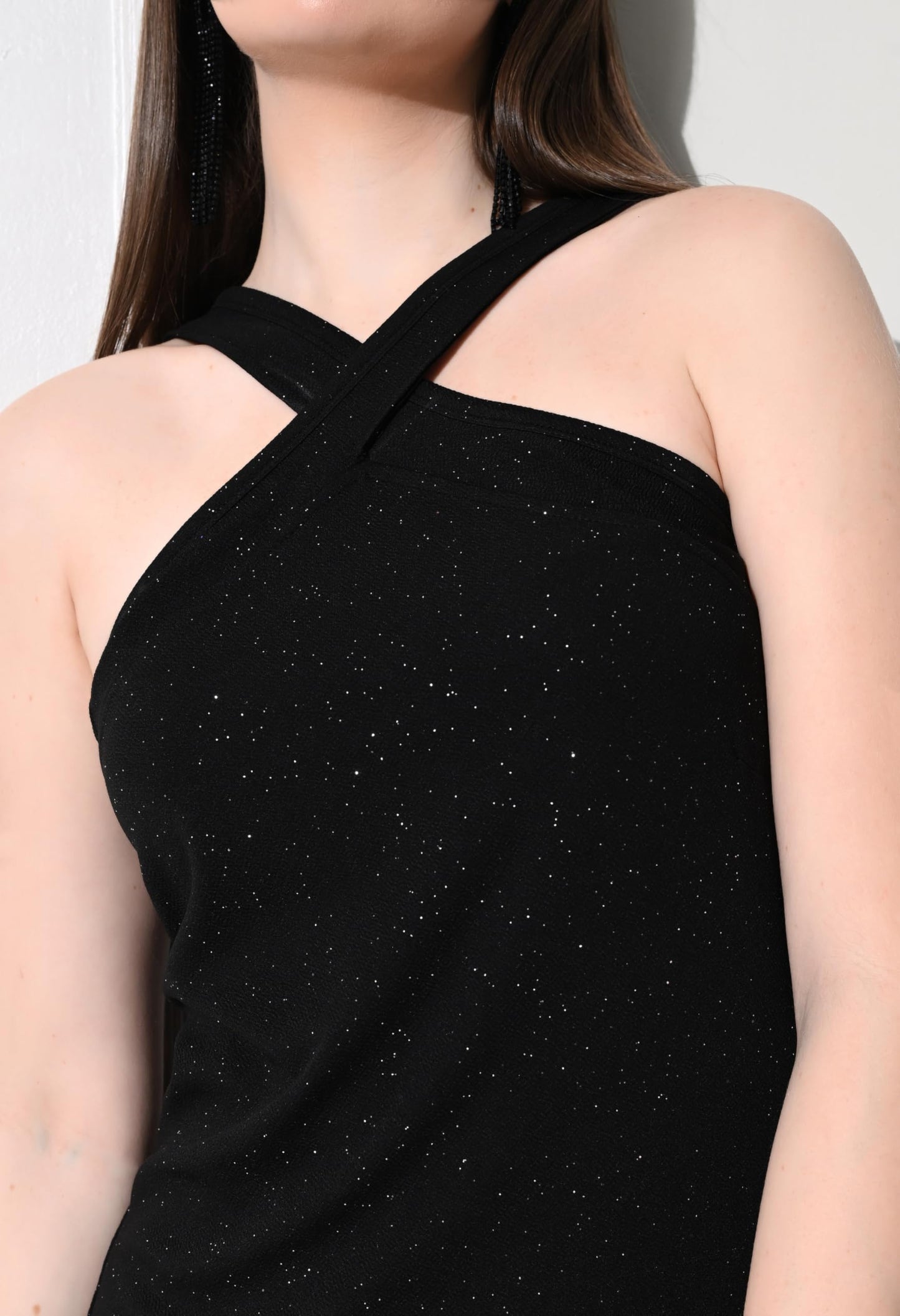 IUGA Women's Solid Cap Sleeve Round Neck Mini Bodycon Dresses Black