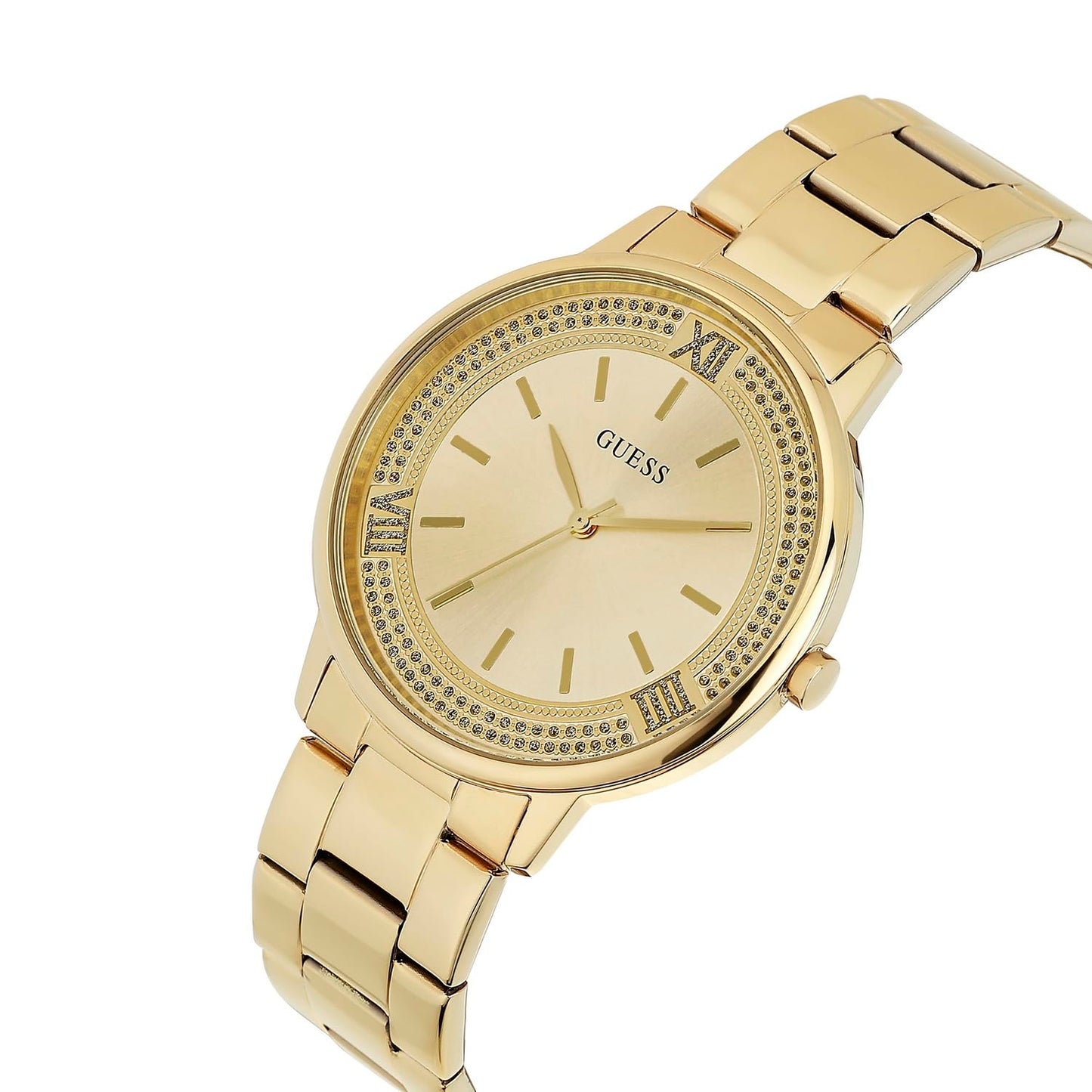 GUESS Stainless Steel Analog Gold Dial Women's Watch-U1406L2M