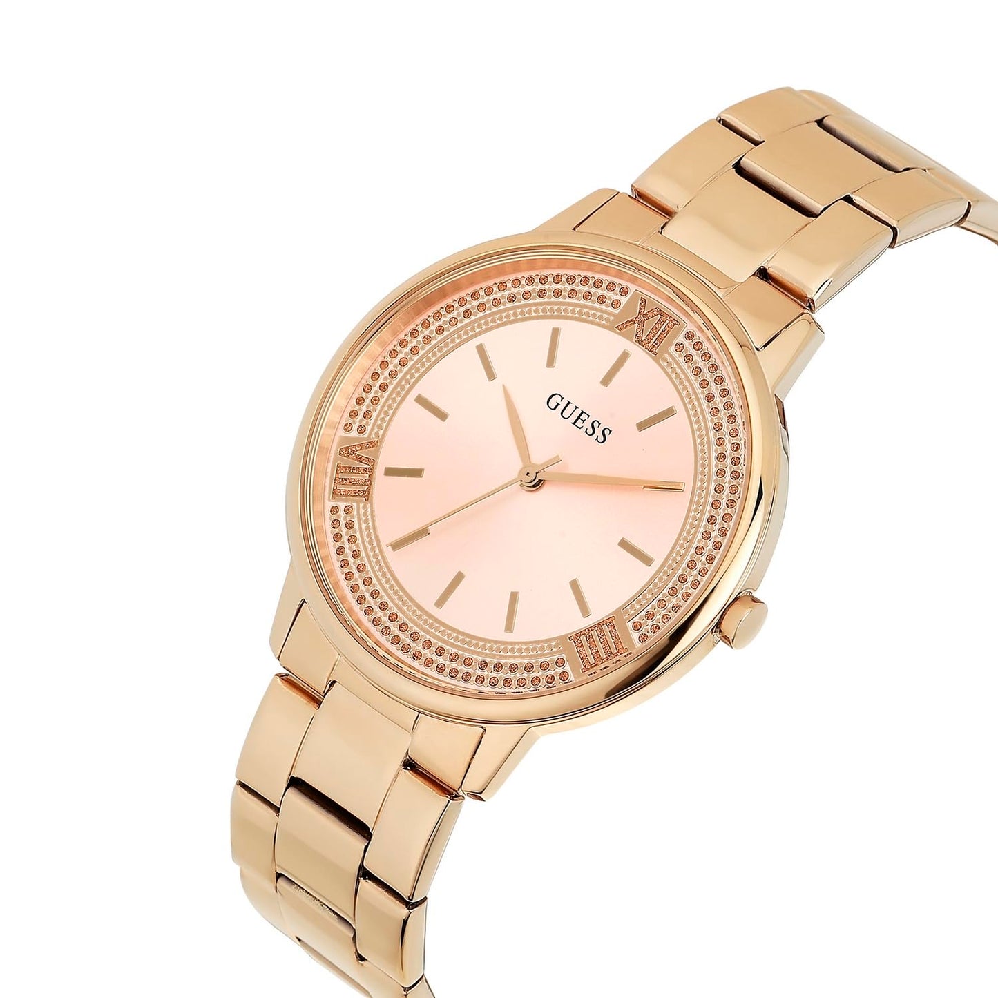 GUESS Stainless Steel Analog Pink Dial Women's Watch-U1406L3M, Band_Rose Gold