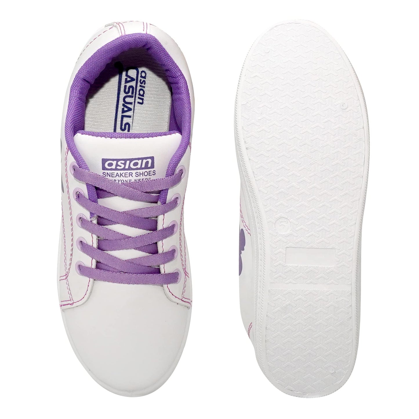 ASIAN Women Jasmine Casual White Sneaker, Stylish Shoes with Lightweight Extra Cushion Canvas lace-Up Shoes for Girl's & Women's…