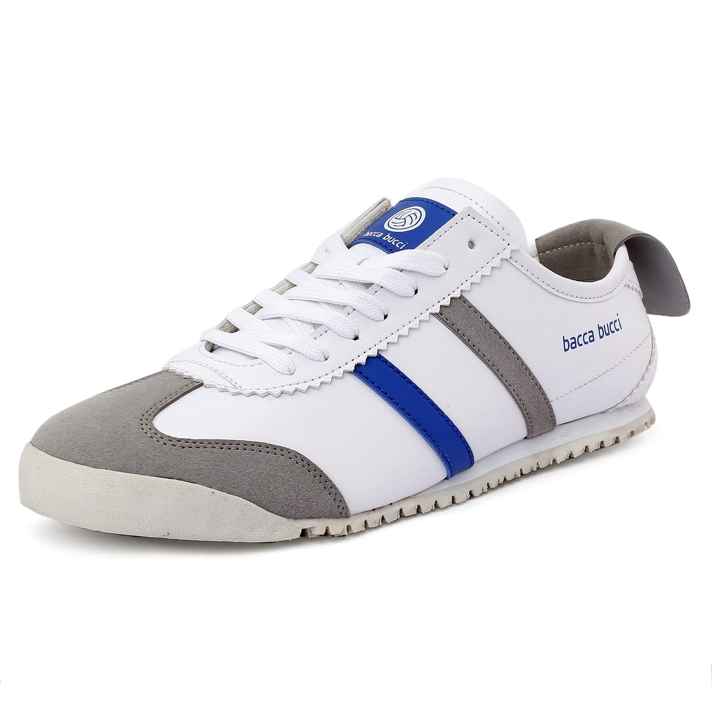 Bacca Bucci® Men's Vogue 2.0 Urban Mix Casual Shoes with Stretch Knit Upper & Non Slip Canvas Rubber Sole for All Day wear- White, Size UK8