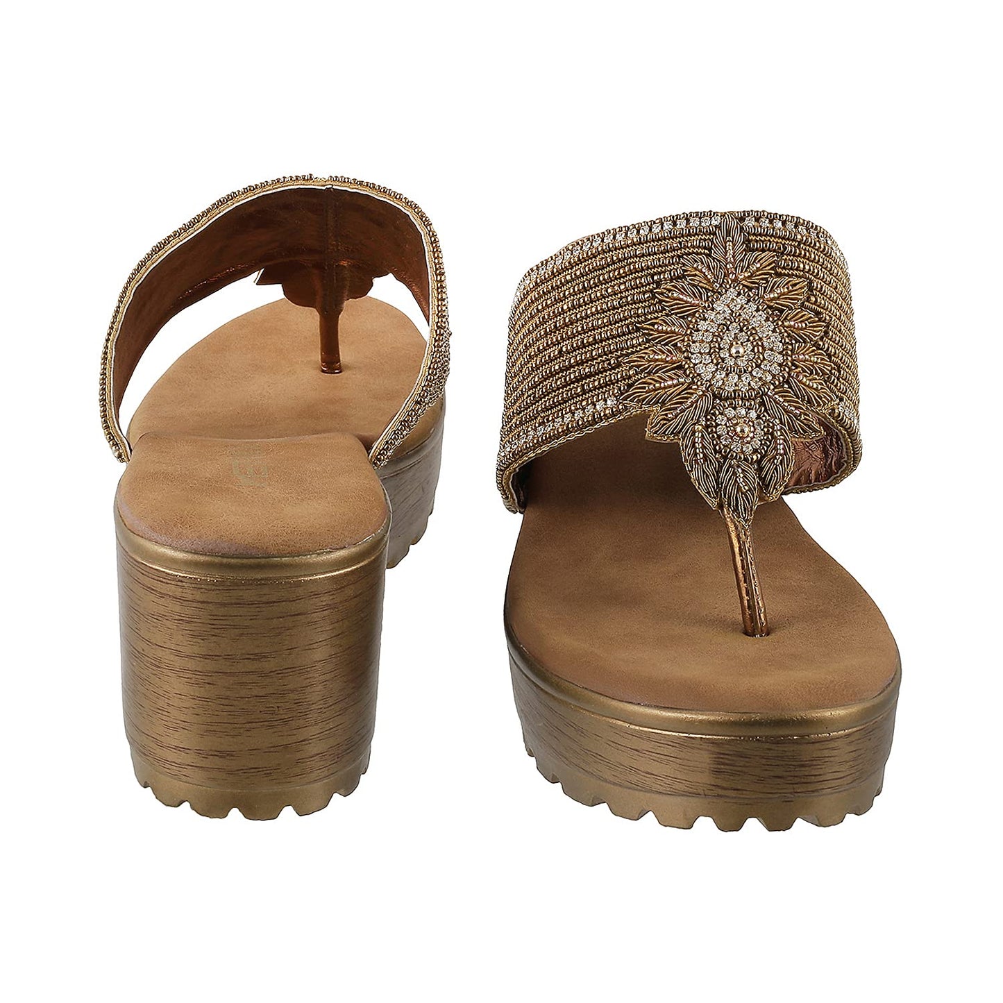 Metro Women's Gold Fashion Sandals-5 UK (38 EU) (35-2797)