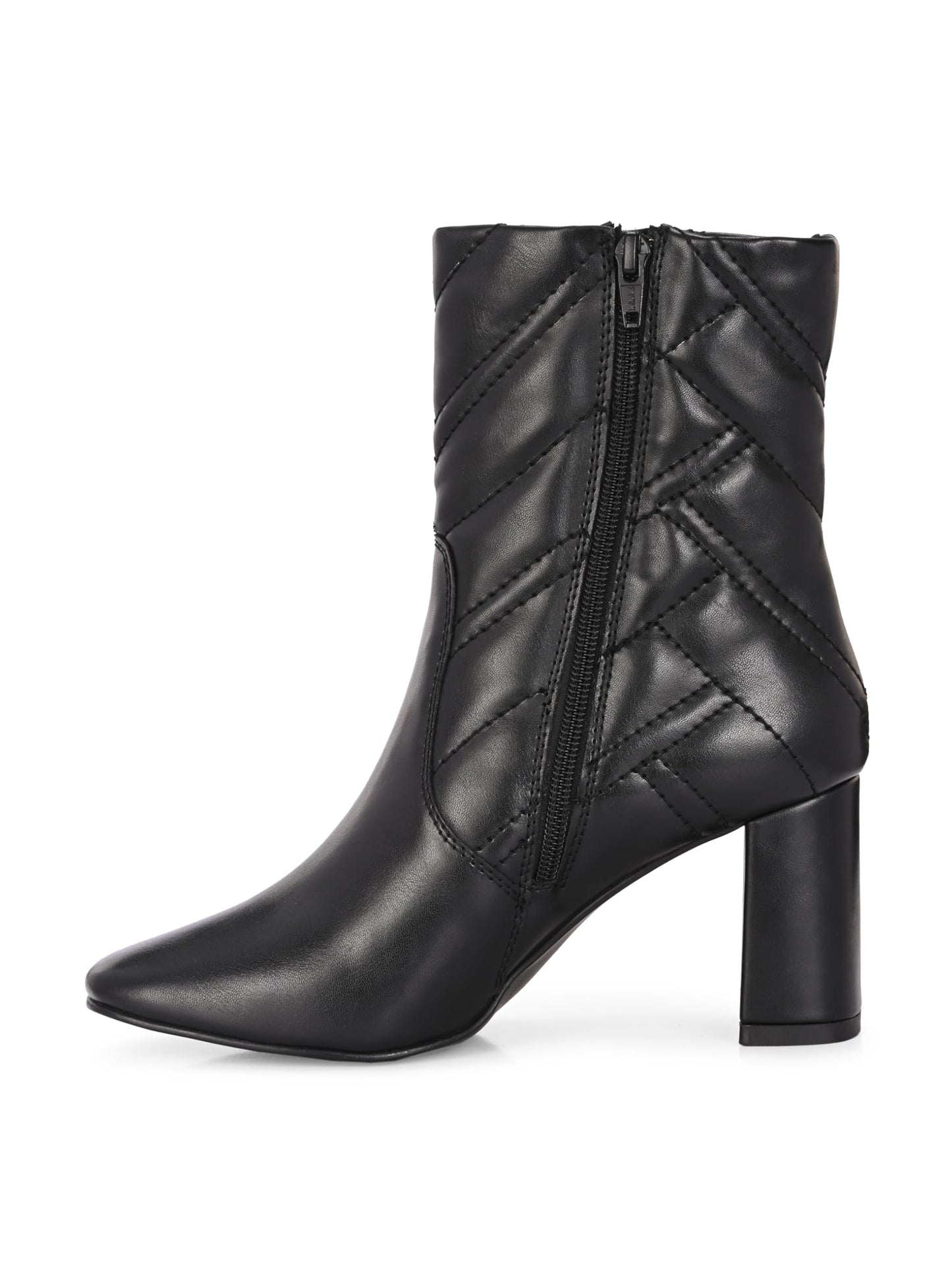 Delize Black Women high heeled T-point toe derby boots 65100-37