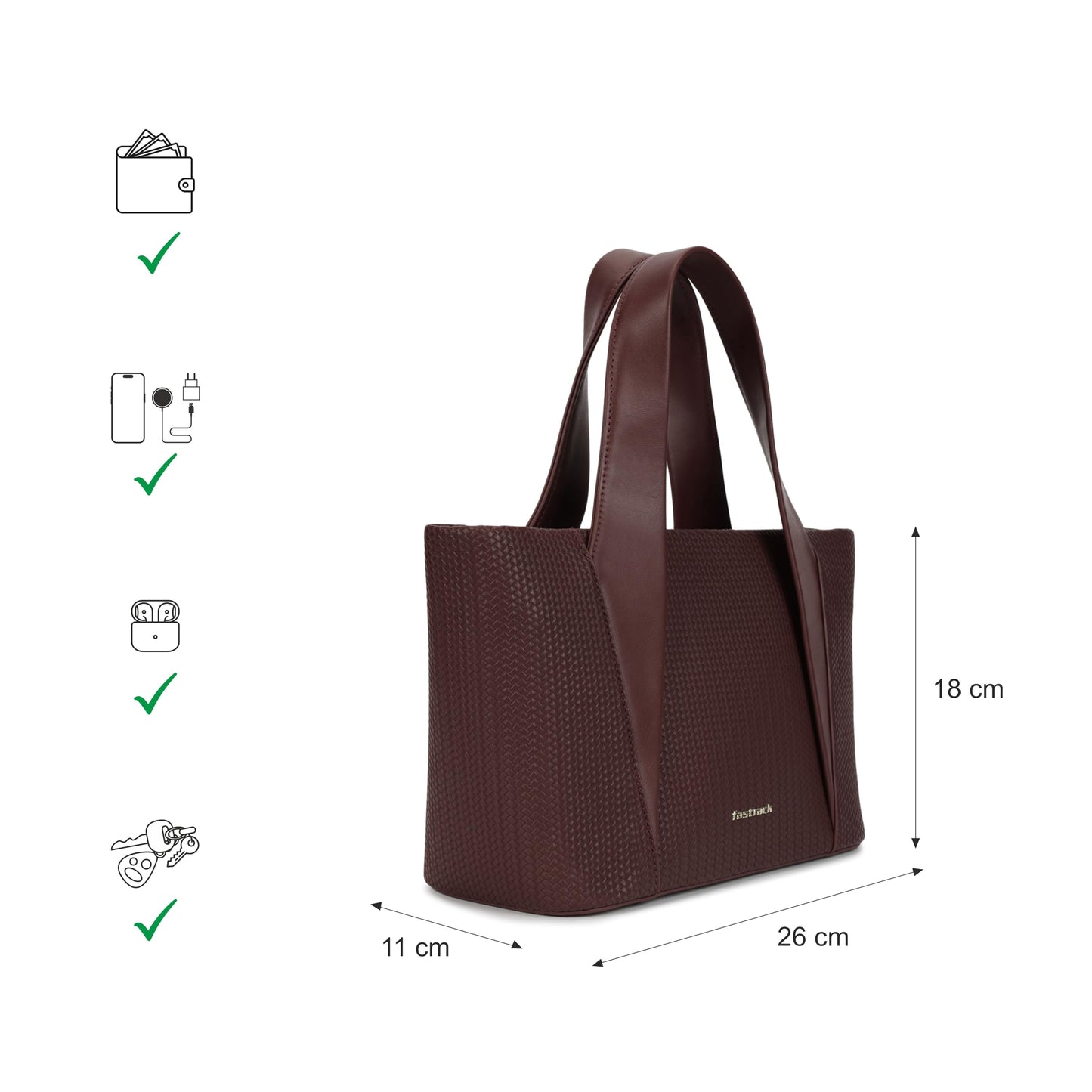 Mocha Plait Satchel | Faux-Leather Women's Handbag | Dual Carry with Braided Texture & Zipper Closure