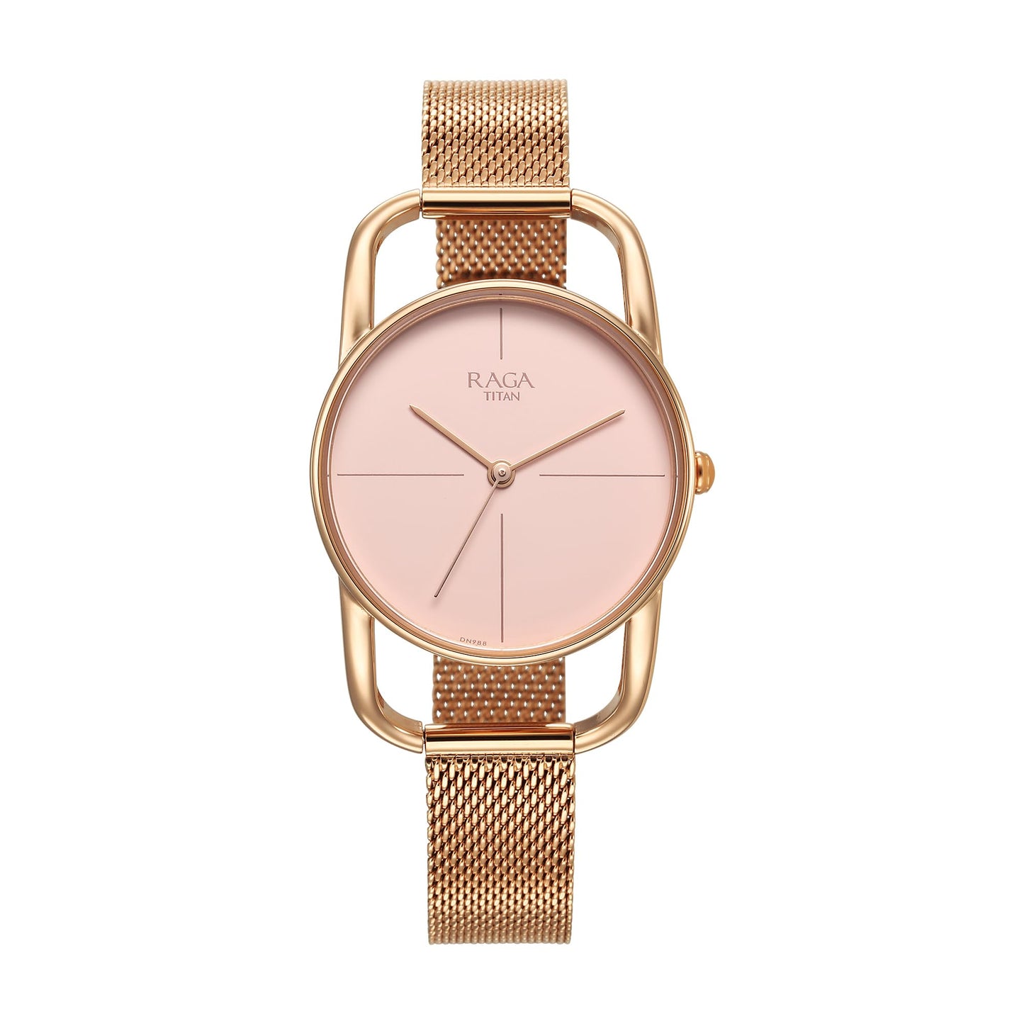 Titan Raga Chic Quartz Analog Pink Dial Metal Strap Watch for Women-2696WM01