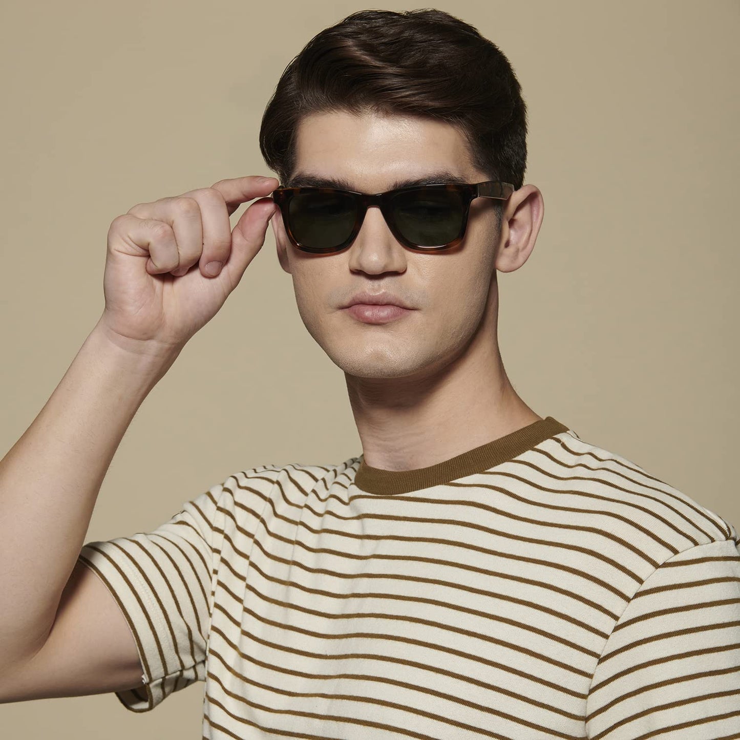 Vincent Chase By Lenskart | Tortoise Brown Full Rim Square| Stylish Sunglasses | 100% UV Protected | For Men & Women (Wide, VC S11290)
