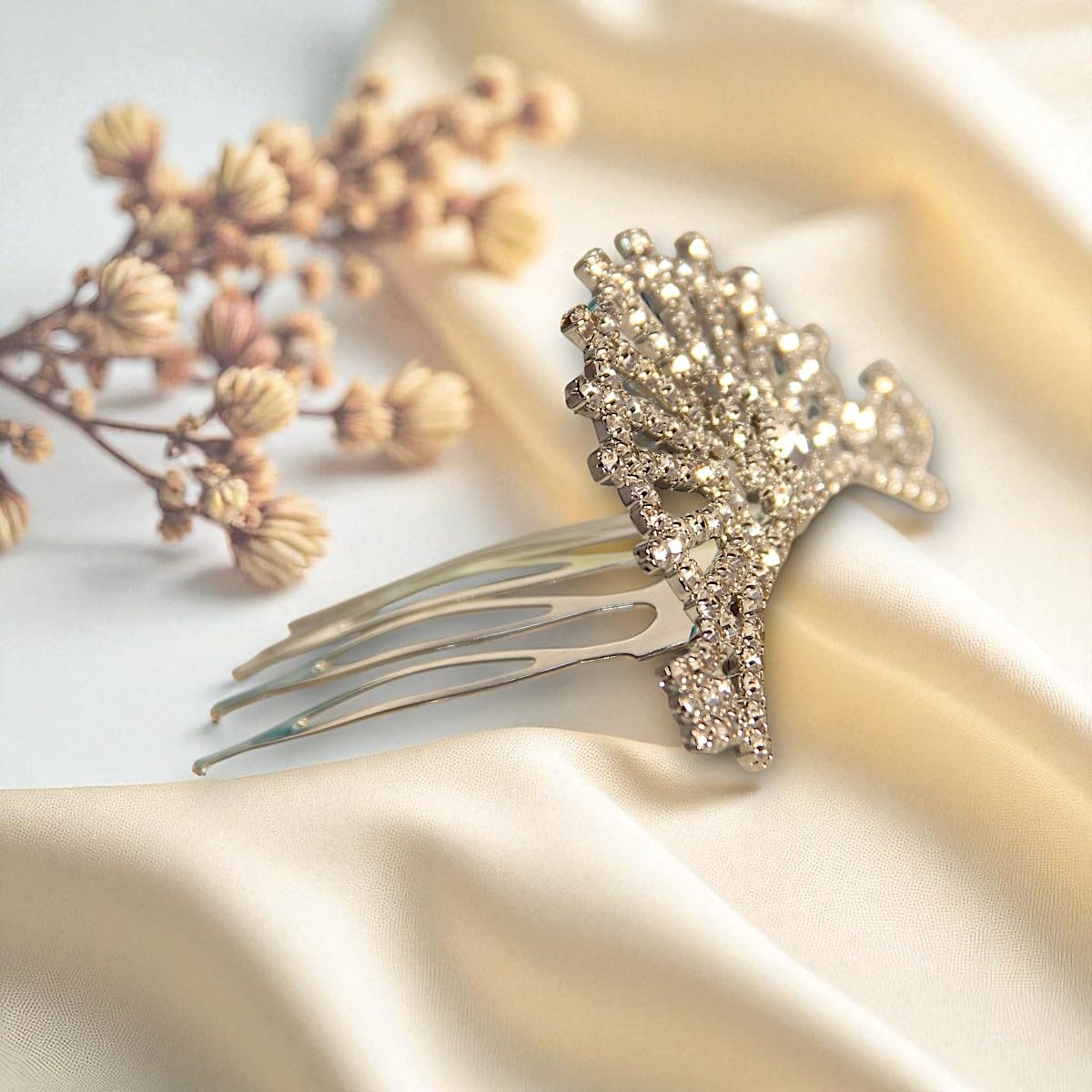 ACCESSHER Silver Plated Crystal Tiara for Girls & Women | Bridal Crown for Wedding, Birthday, Prom and Special Ocassion | Princess Look Headband | Tiara For Women & Girls (Design 7)