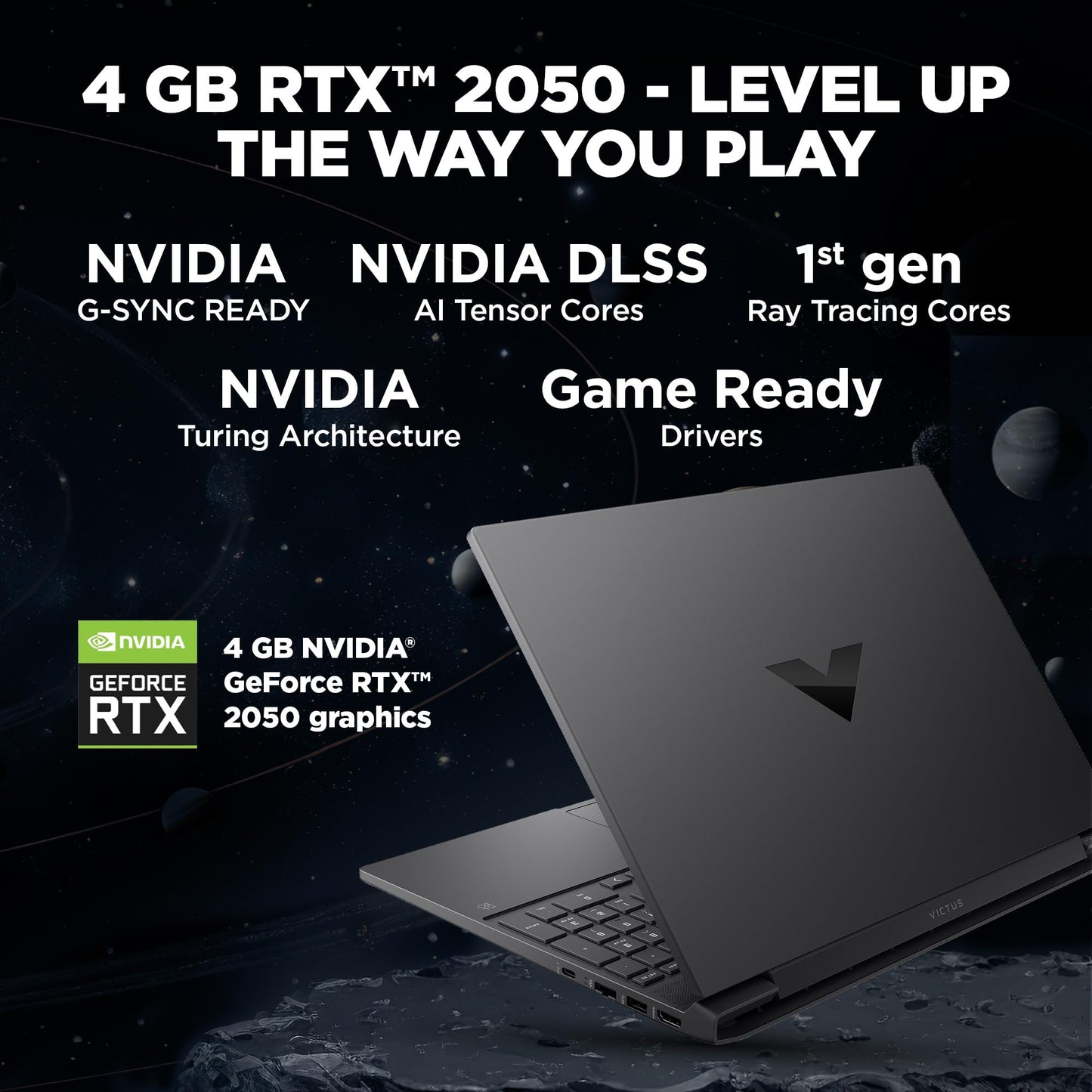 HP Victus, 13th Gen Intel Core i5-13420H, 4GB NVIDIA RTX 2050 Gaming Laptop (16GB RAM, 1TB SSD) 144Hz, IPS, 15.6"/39.6cm, Flicker-Free, Win11,Office21, Mica Silver, 2.3Kg, Enhanced Cooling, fa1307tx