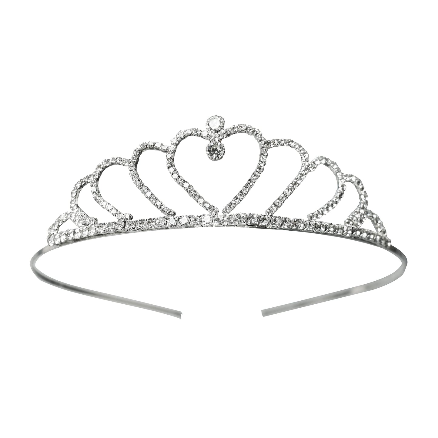 Decofy Beautiful Heart Rhinstone Diamond Crown Tiara- Hair Accessories Tiara Headband for Women and Girl Crown Hairband Tiara