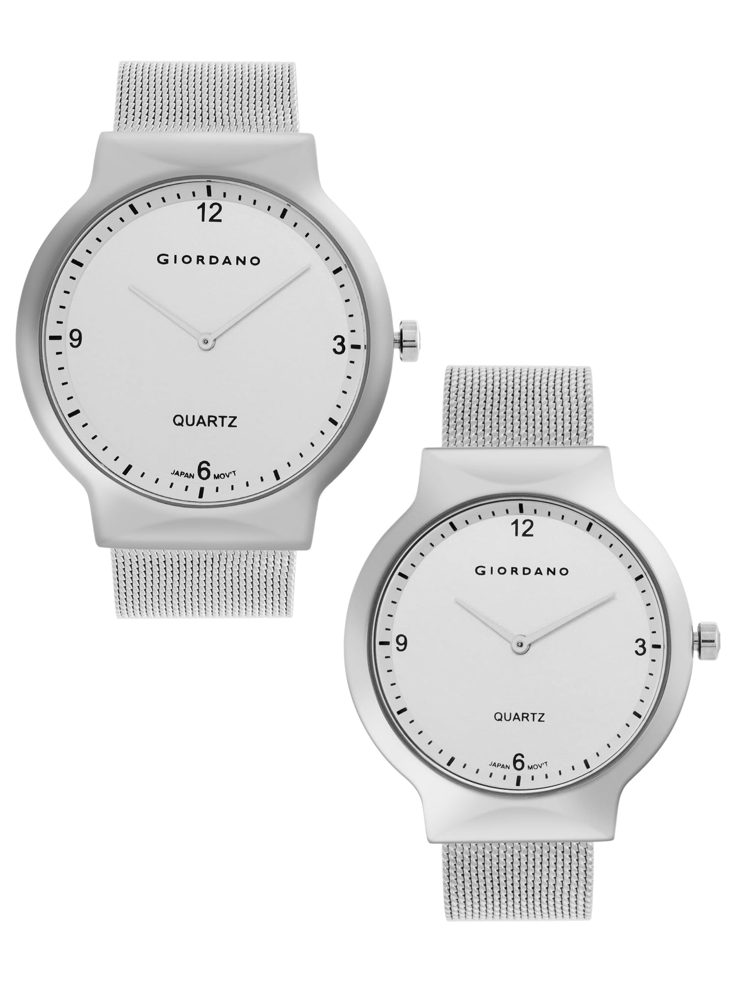 Giordano Analog Stylish Pair Wrist Watch for Couples Water Resistant Fashion Watch Round Shape with 2 Hand Mechanism to Compliment Your Look/Ideal Gift for Men & Women - GZ-987-SET
