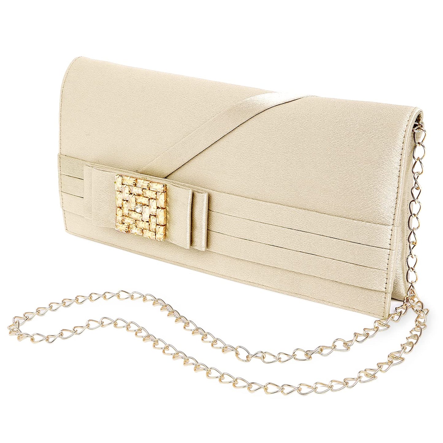 Peora Cream Clutch Purses for Women Handmade Evening Handbags Bridal Clutch(C106CRM)