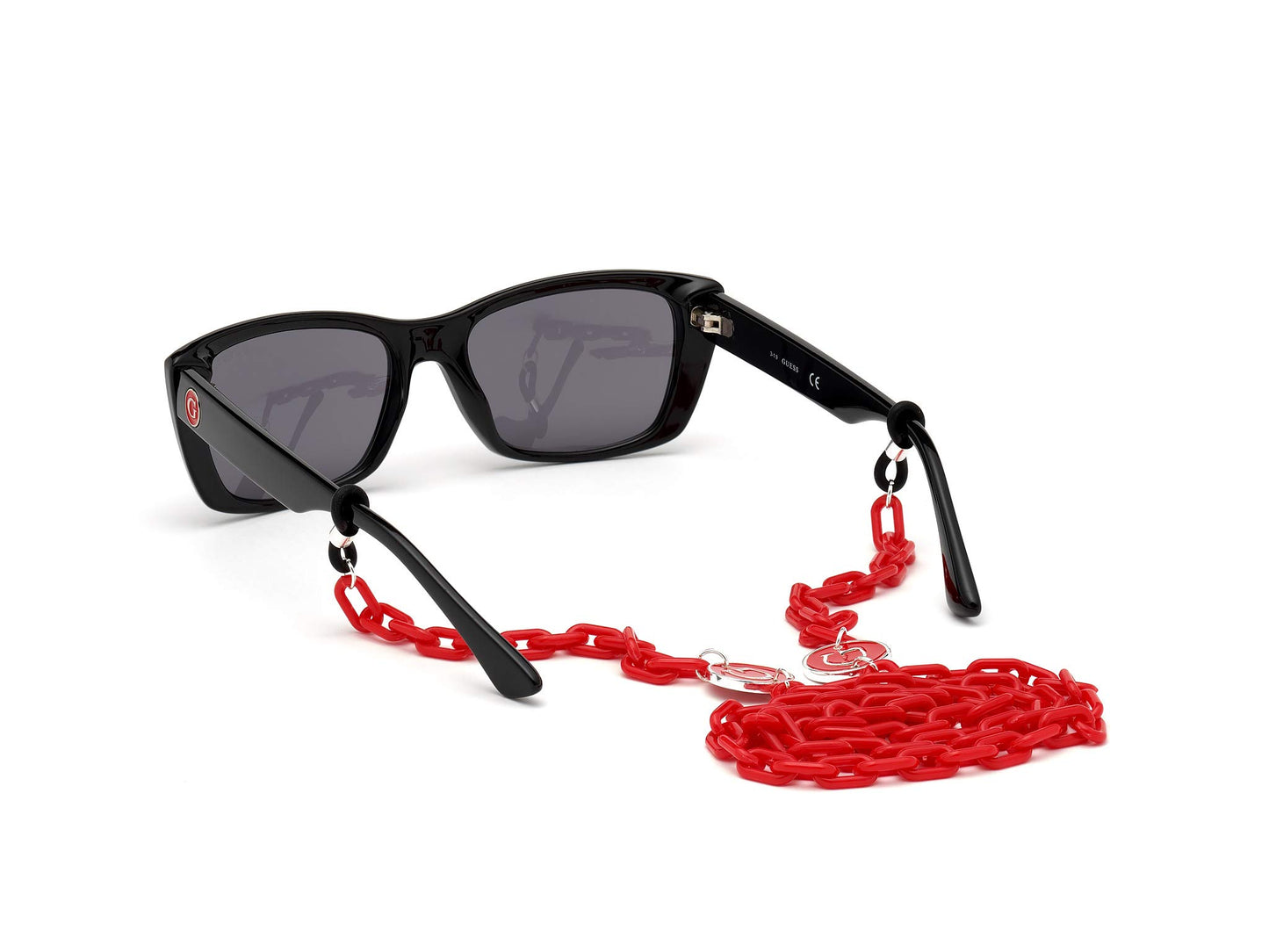 GUESS UV Protected Black Rectangular Full rim Sunglasses for Women - GU7652 53 01A