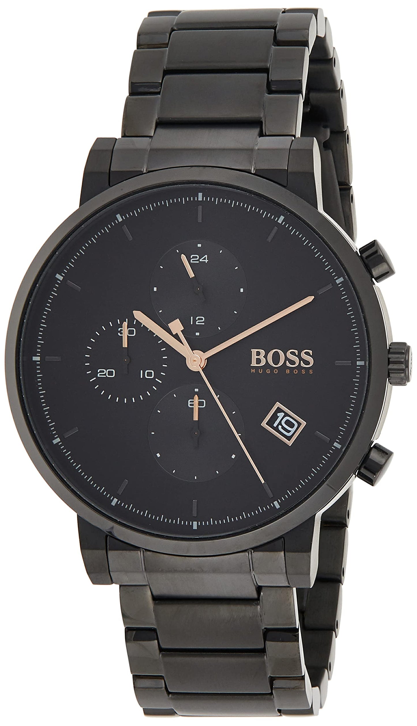 Hugo Boss Stainless Steel Analog Black Dial Men Watch-1513780, Black Band