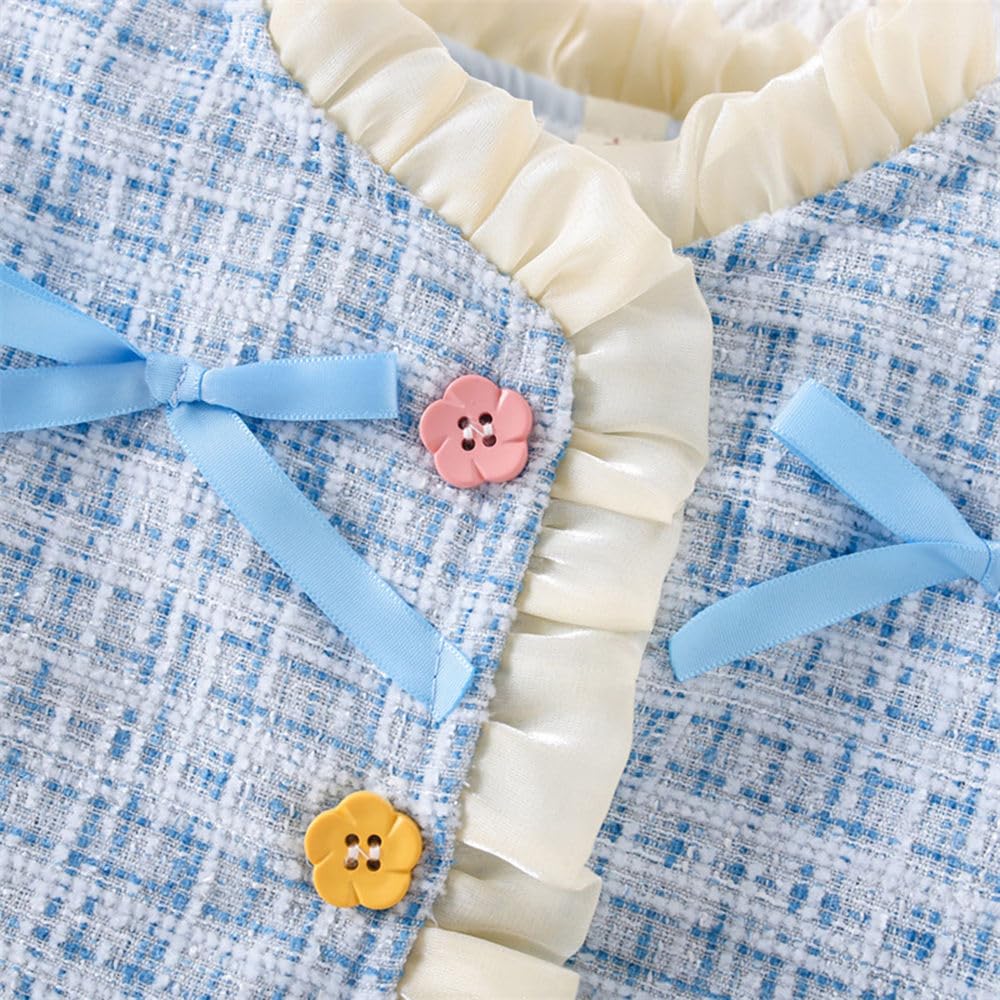 Hopscotch Girls Polyester Waist Length Jackets in Blue Color For Ages 2-3 Years