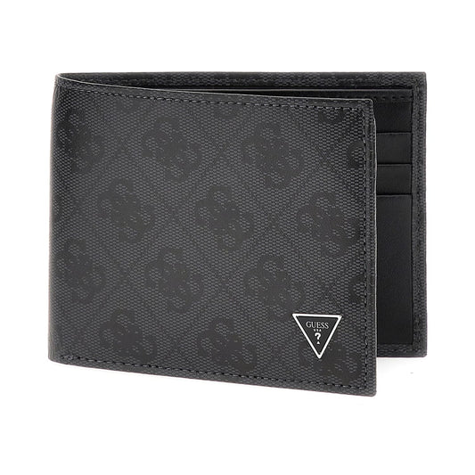GUESS Mito Black Printed Flat Bi-Fold Wallet