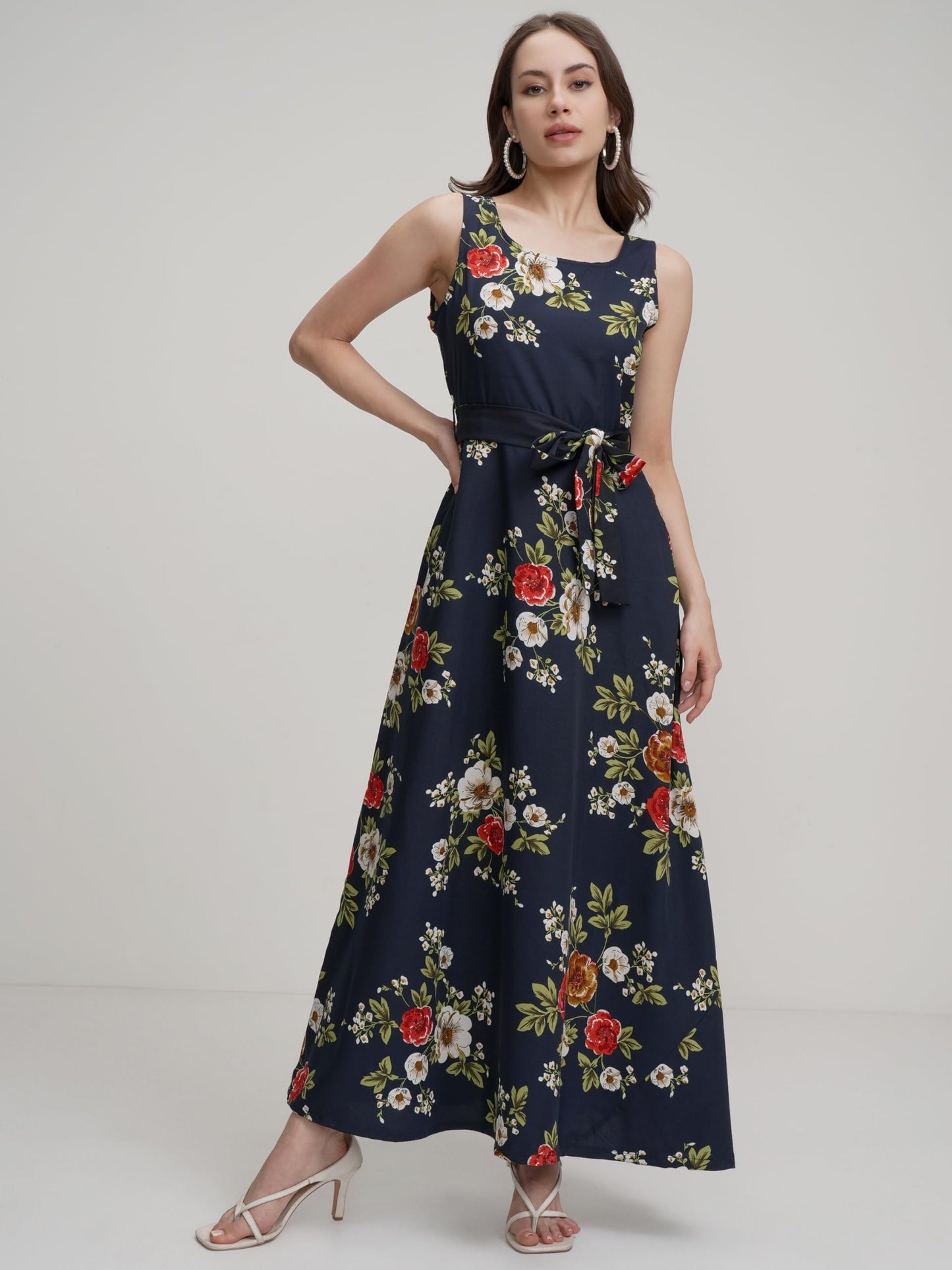 Tokyo Talkies Women Sleeveless Boat Neck Regular Fit TTJ6003091 M Black