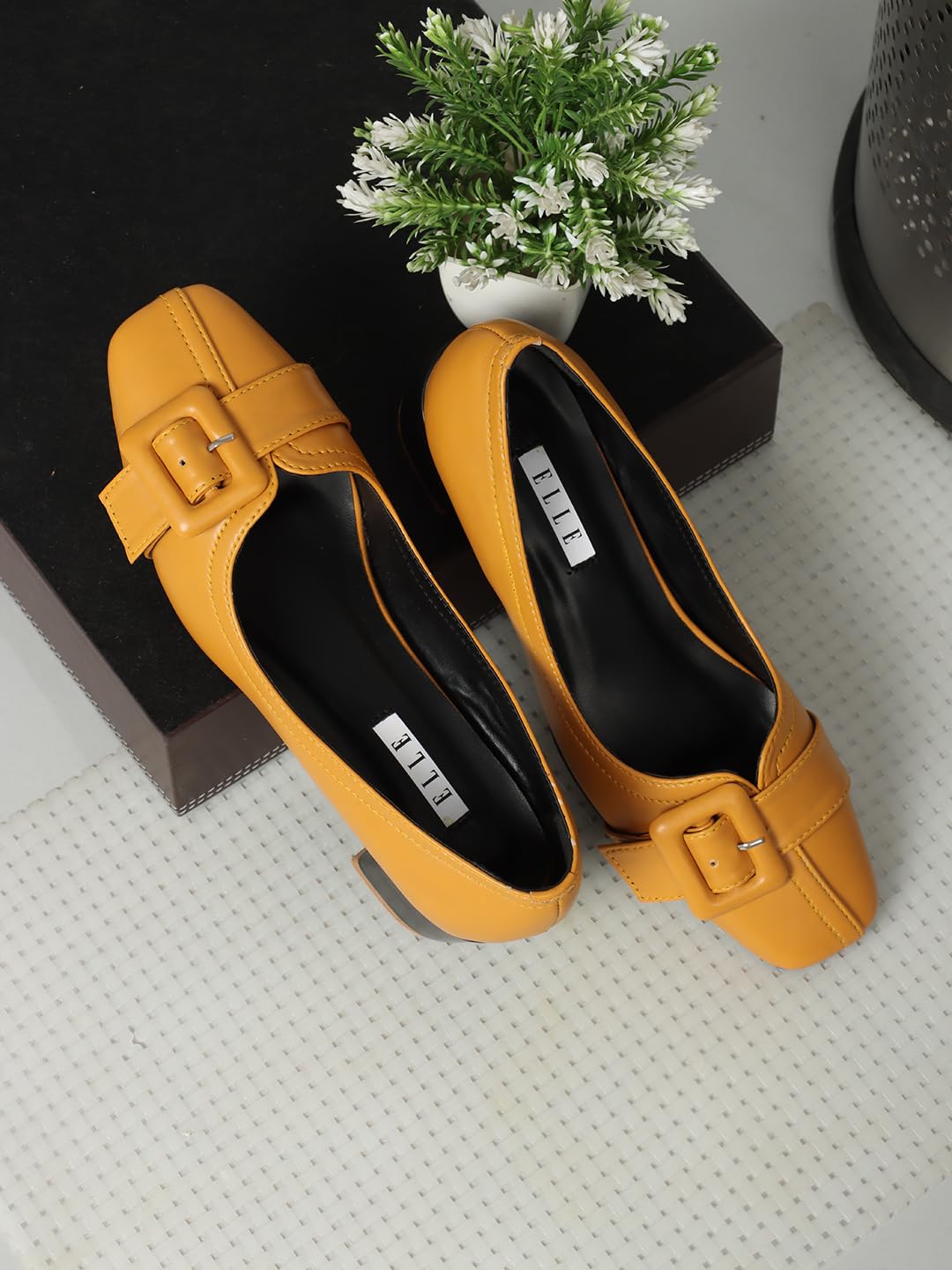 ELLE Women Shoes, Mustard, UK-6