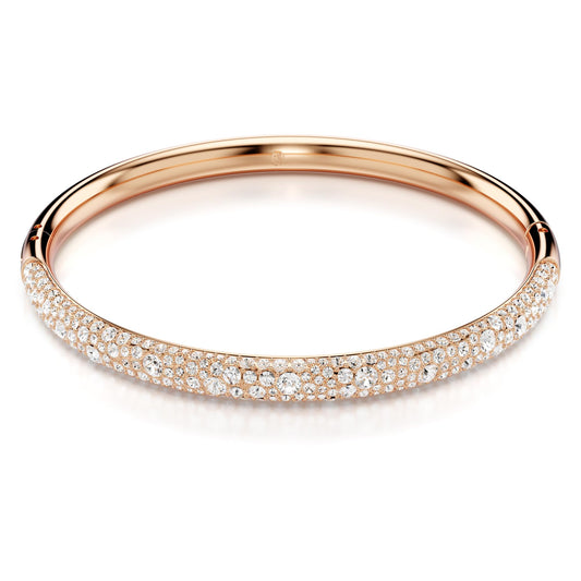 Swarovski Sublima Bangle, Snow Pavé, White, Rose Gold-Tone Plated