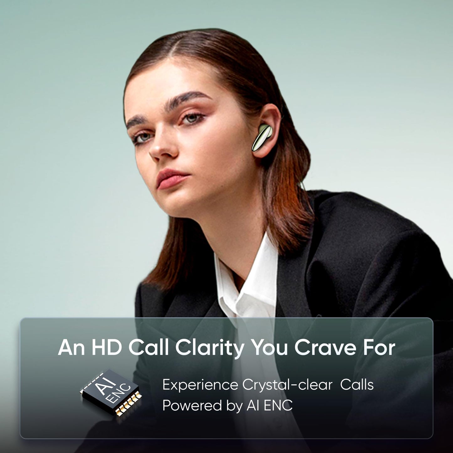 Mivi DuoPods A750 in Ear Ear Buds Wireless - 55H Playtime, USB Type-C Fast Charging, AI-ENC, Multi-Device Support, IPX4, Premium Metallic Ear Buds, Made in India