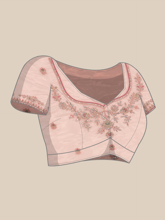 MOHEY Women's Organza Buta Embroidered | Mirror & Sequin Work Saree