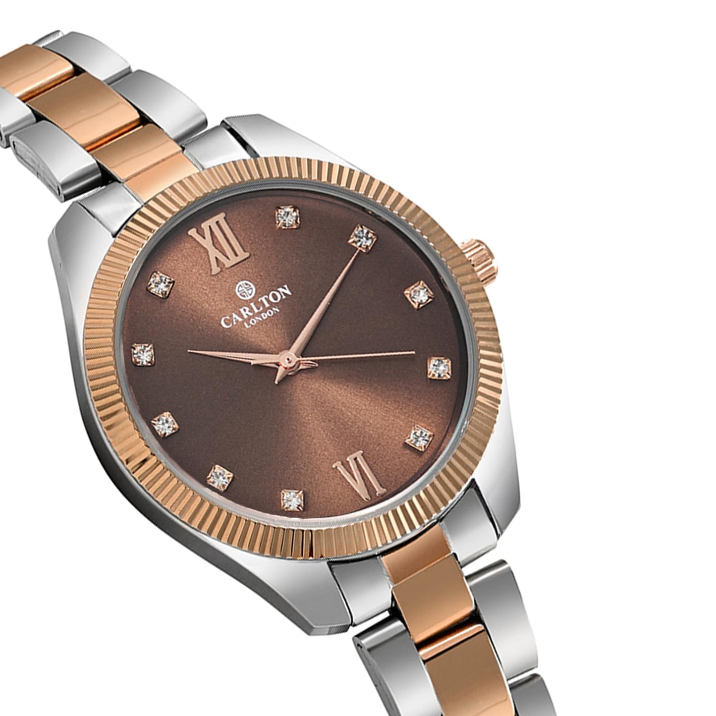 Carlton London Women Stainless Steel Analog Watch | Gold-Silver Waterproof Watches for Women Girls Ladies | Fashionable Trendy Quartz Movement Wrist Watch - CLBRTBRN