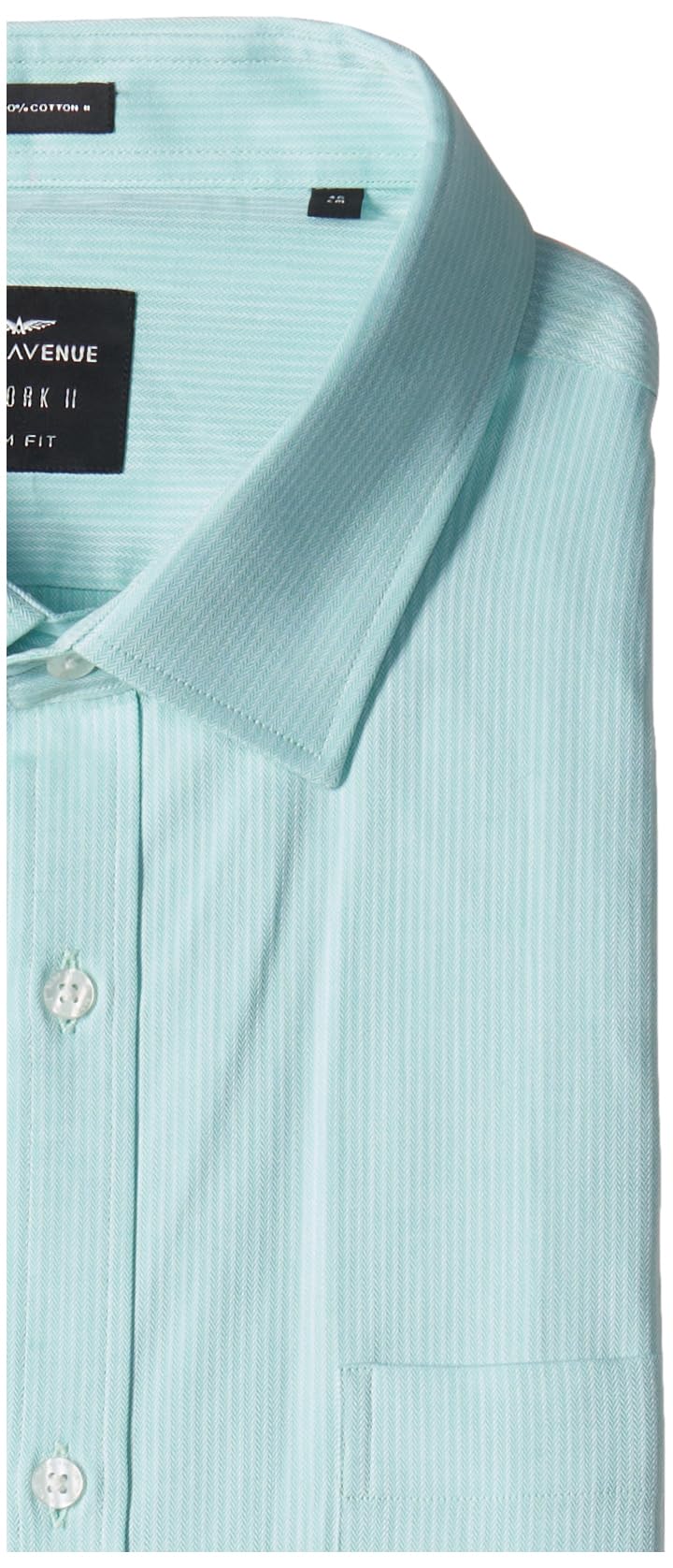 Park Avenue Men's Stripe Slim Fit Shirt (PMSX17127-N2_Light Green 39)