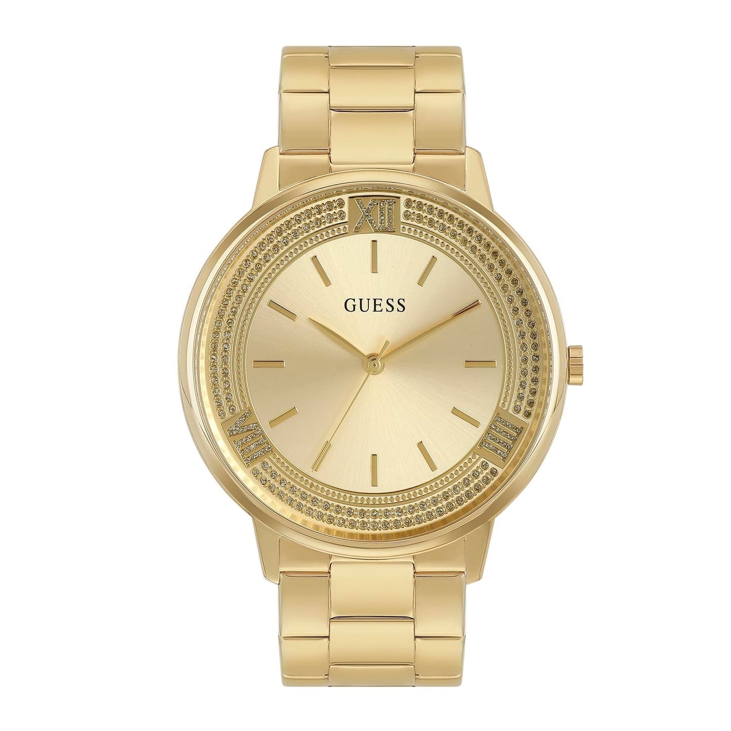 GUESS Stainless Steel Analog Gold Dial Women's Watch-U1406L2M