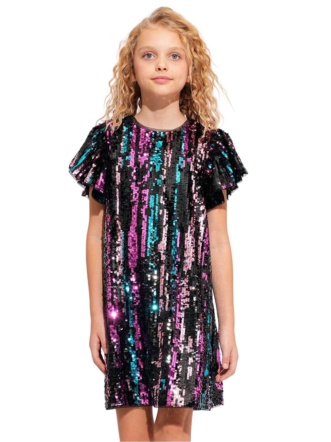 VERO MODA Girls Black Sequinned Dress
