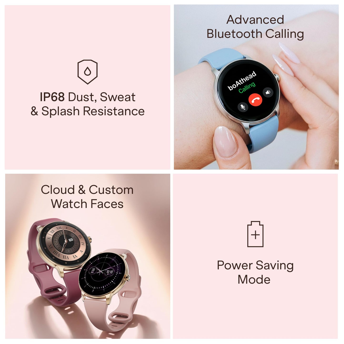 Boat Chrome Iris Fashion Smart Watch for Women - Elegant Ultra-Sleek Dial, Light-Weight Metal Body, 1.32" AMOLED Display, 1000 Nits, AOD, Female Wellness Tracking Watch for Woman (Velvet Wine)