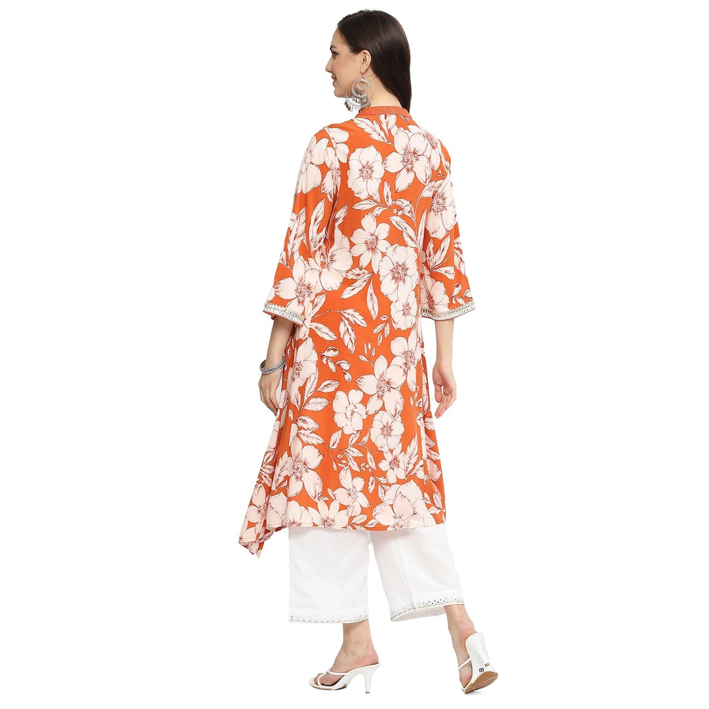BIBA Women Printed Straight Mix and Match(WHIMSICA19661_Burnt Orange_38)
