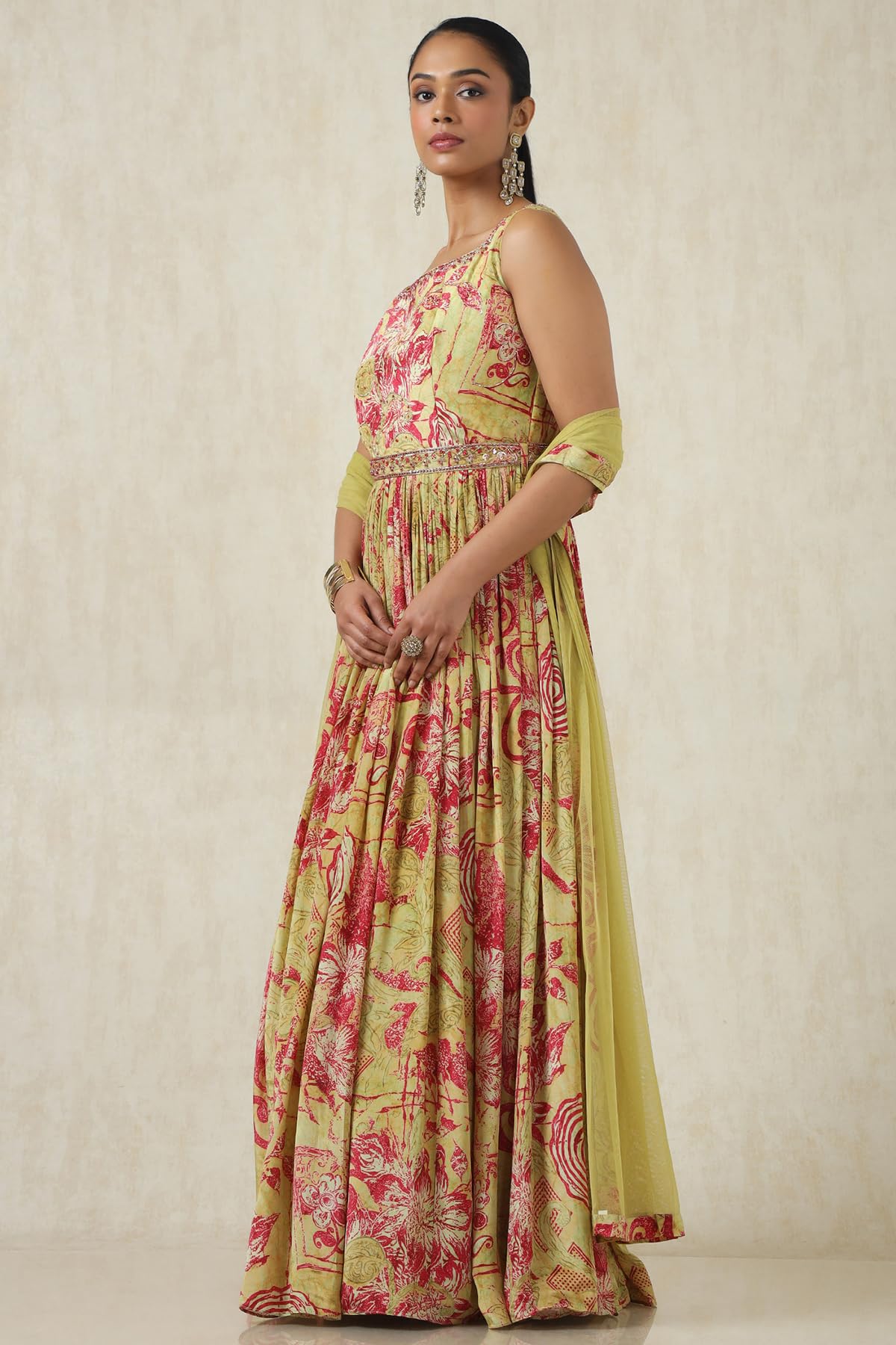 Soch Women's Viscose Crepe Maxi Gown (OWA4CD21149_Sap Green