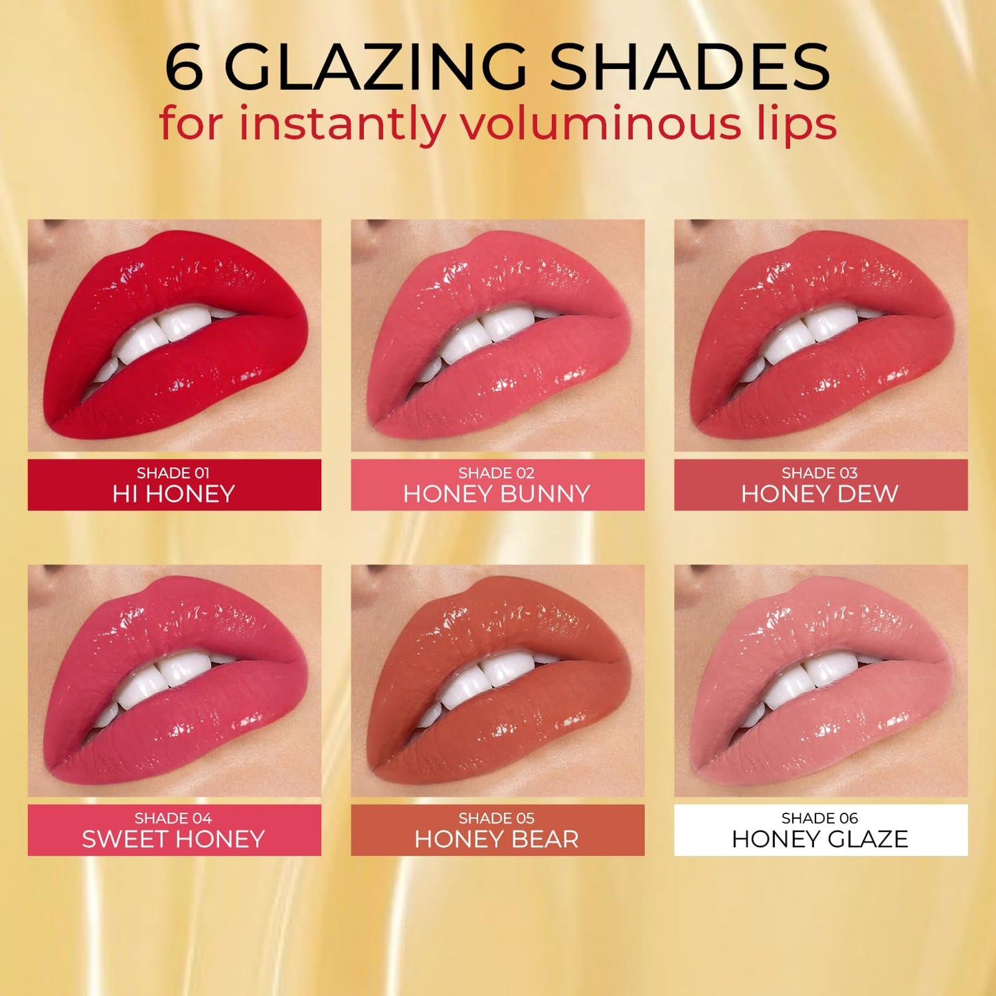 Just Herbs Lip Honey Plumping Gloss with Plant Vitamin C & Peppermint Oil (Honey Glaze, 4 ml)