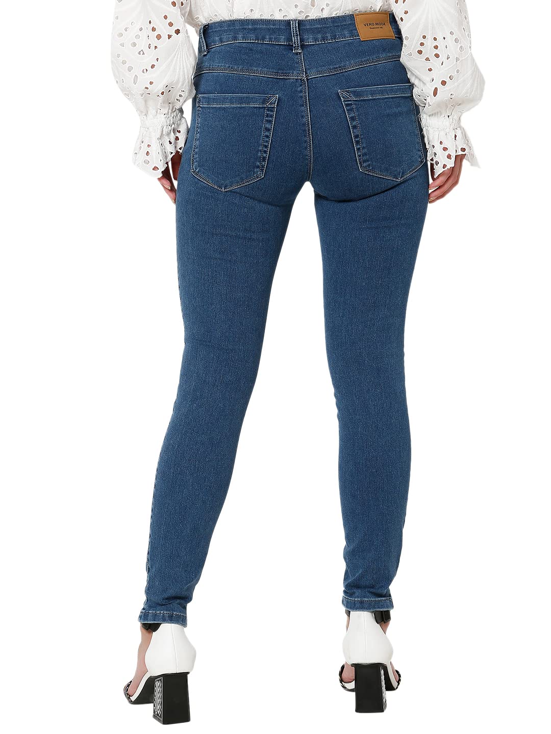 VERO MODA Regular Fit Jeans(102455302_Medium Blue Denim_27)
