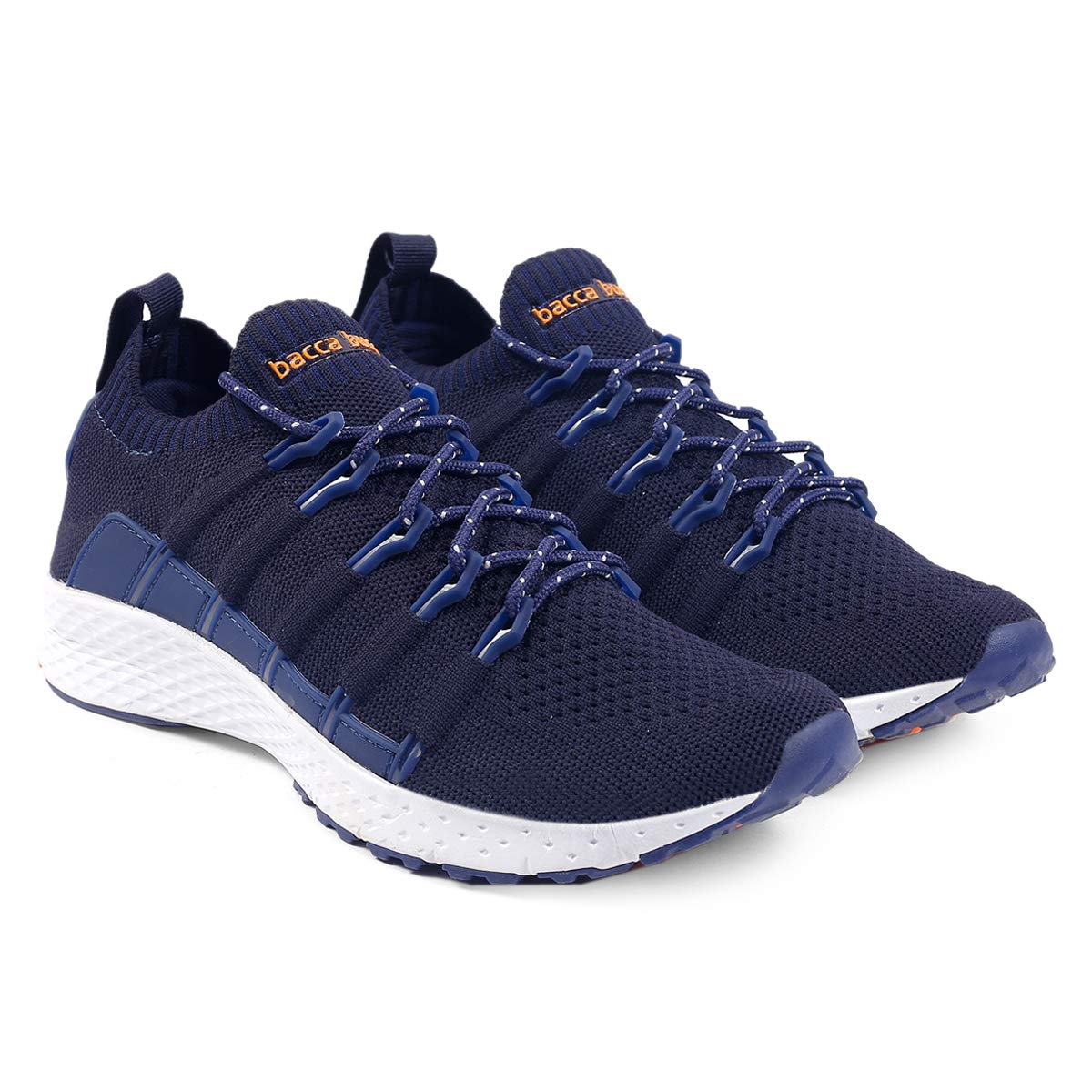 Bacca Bucci® Men's Stella Comfortable Running Shoes with Adaptive Smart Cushioning 5 in 1 Uni-Moulding Technology Professional Non Slip Sneakers - Blue, Size UK6